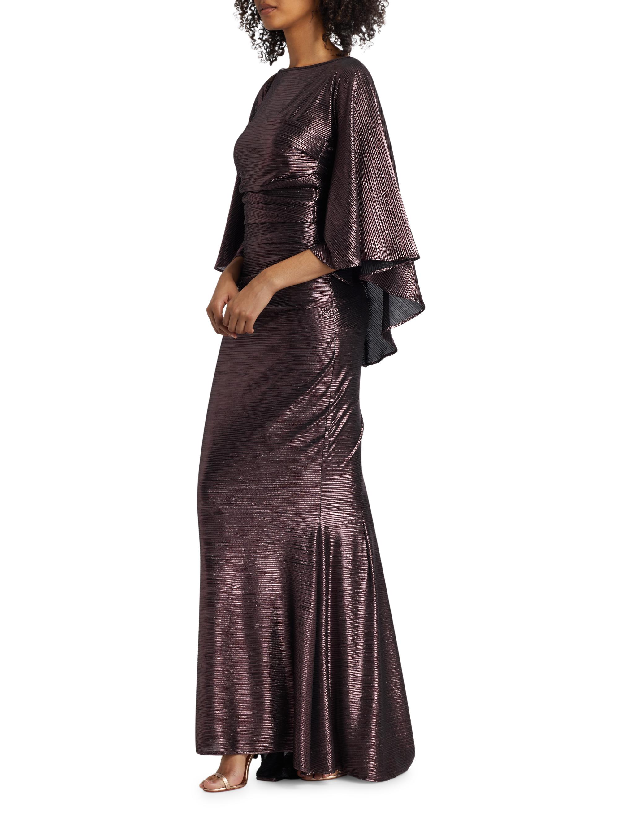 Talbot Runhof Pleated Metallic Satin Mermaid Gown | Saks Fifth Avenue