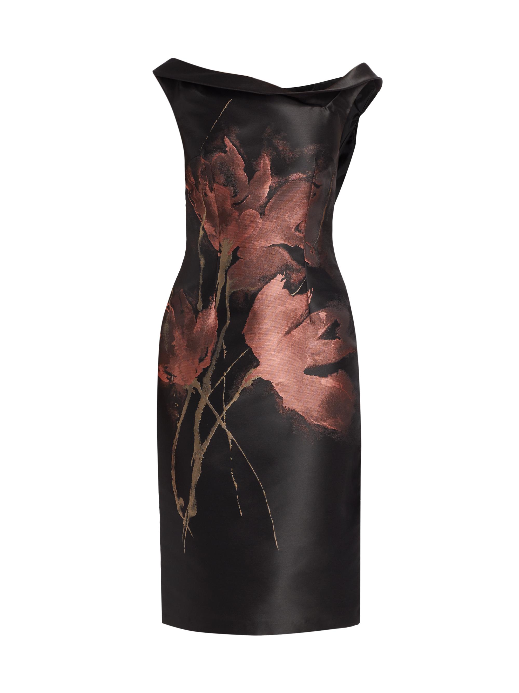 Talbot Runhof Women's Floral Jacquard Sheath Dress - Black