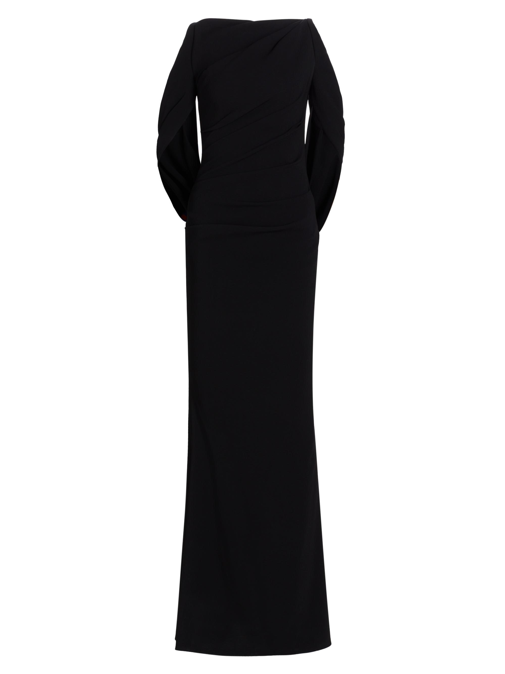 Talbot Runhof Women's Infinity Sleeve Cady Body-Con Gown - Black