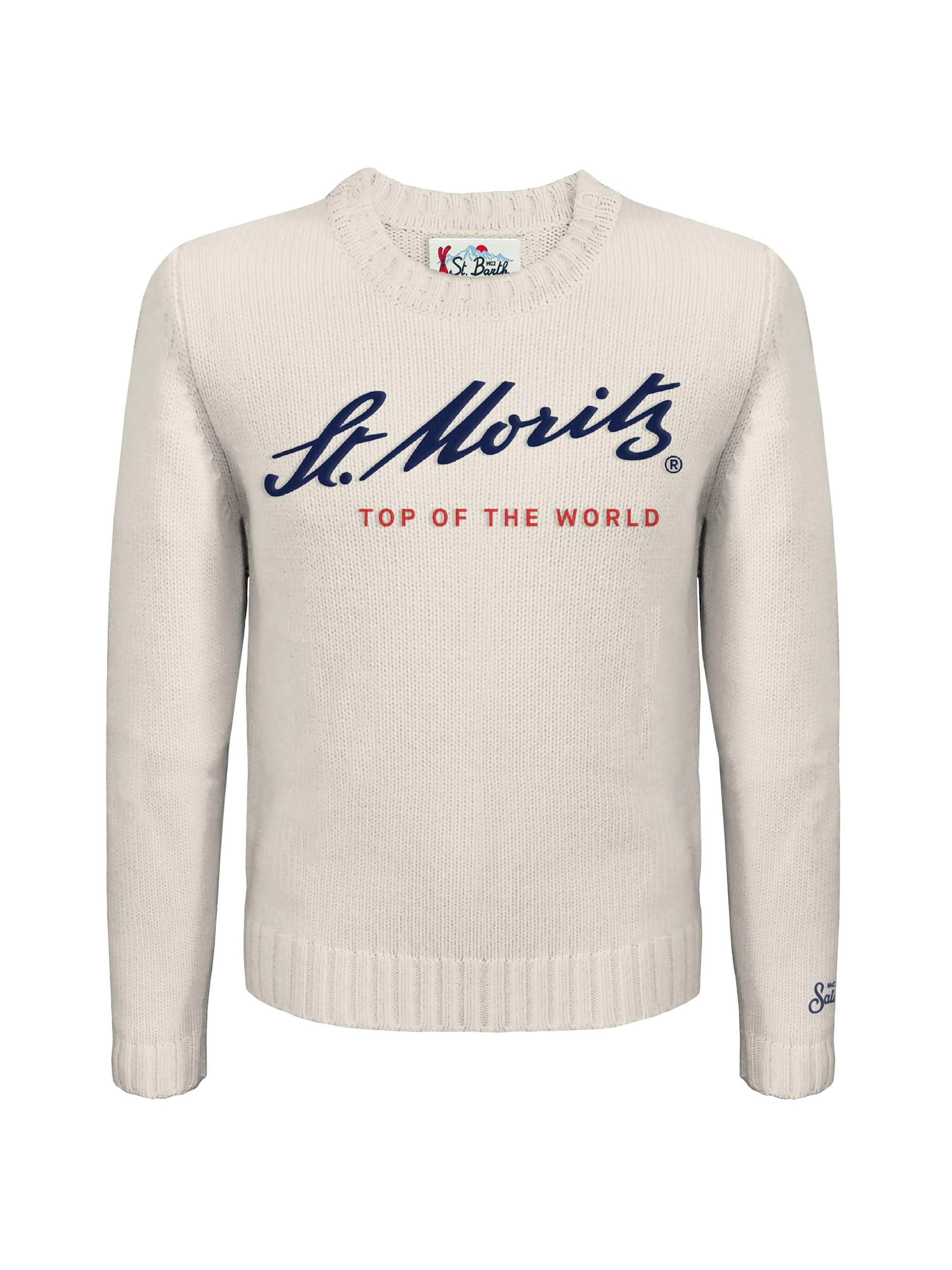 MC2 Saint Barth Men's Bombardino Light Wool-Blend Sweater - White