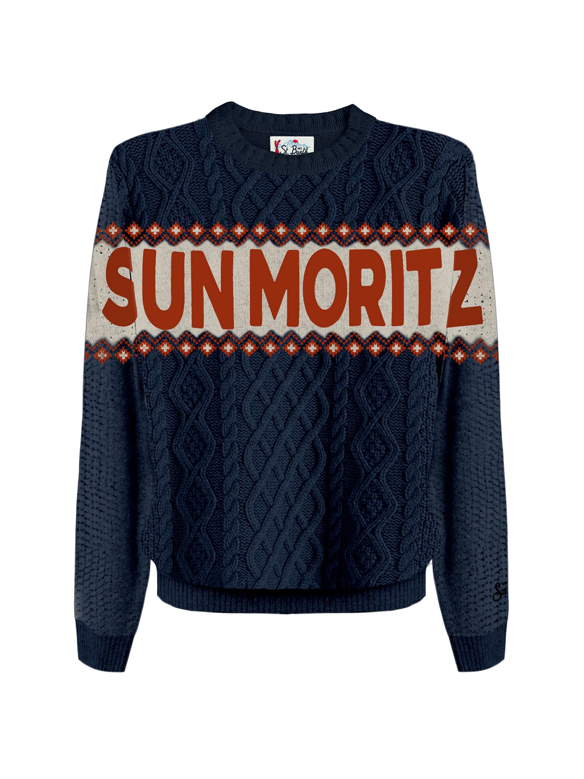 MC2 Saint Barth Men's Bergen Sun Moritz Basle-Knit Sweater - Blue