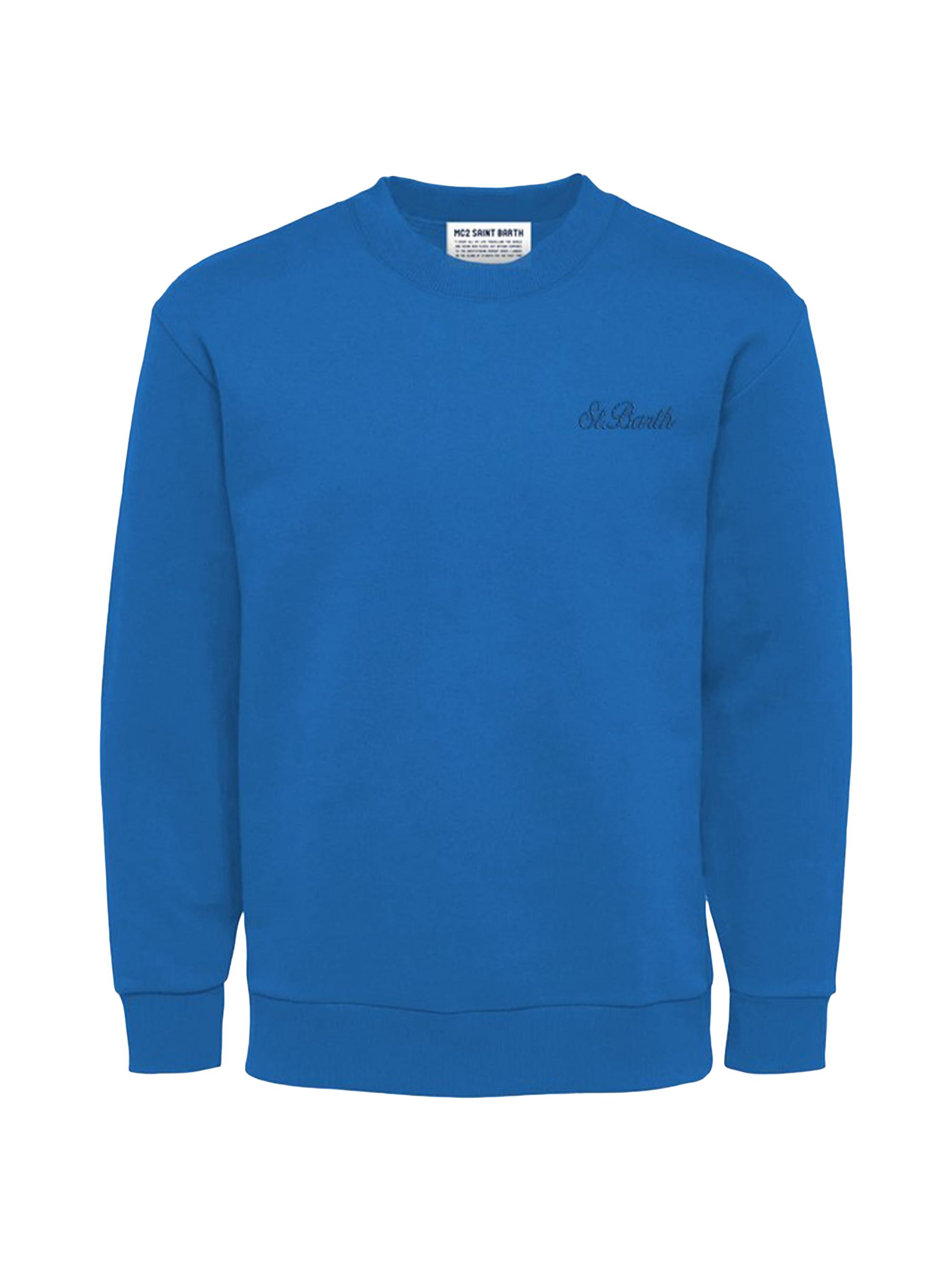 MC2 Saint Barth Men's Soho Embroidered Logo Sweatshirt - Bluette