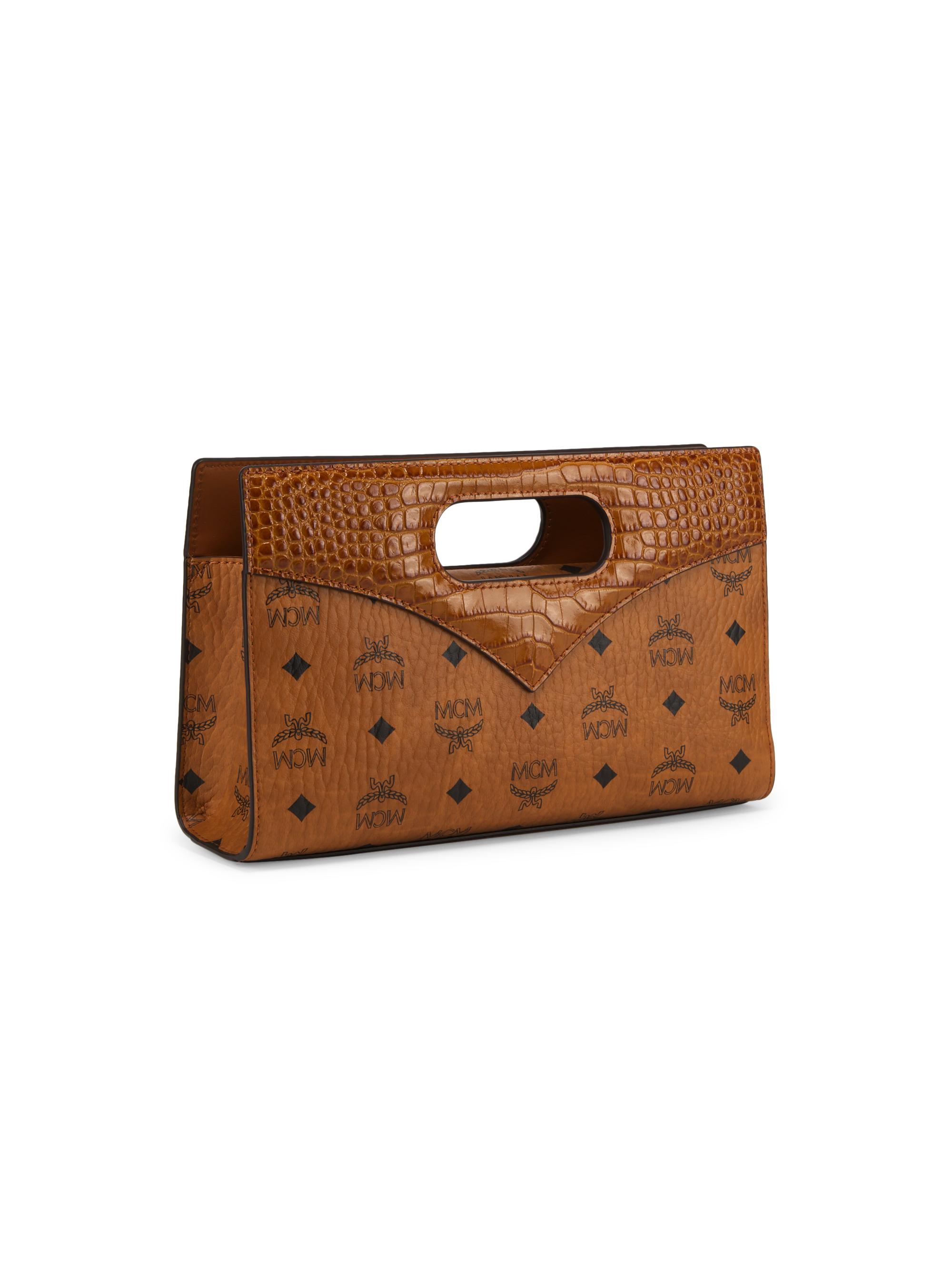 MCM Diamond Croc-Embossed Top Handle Bag | Saks Fifth Avenue