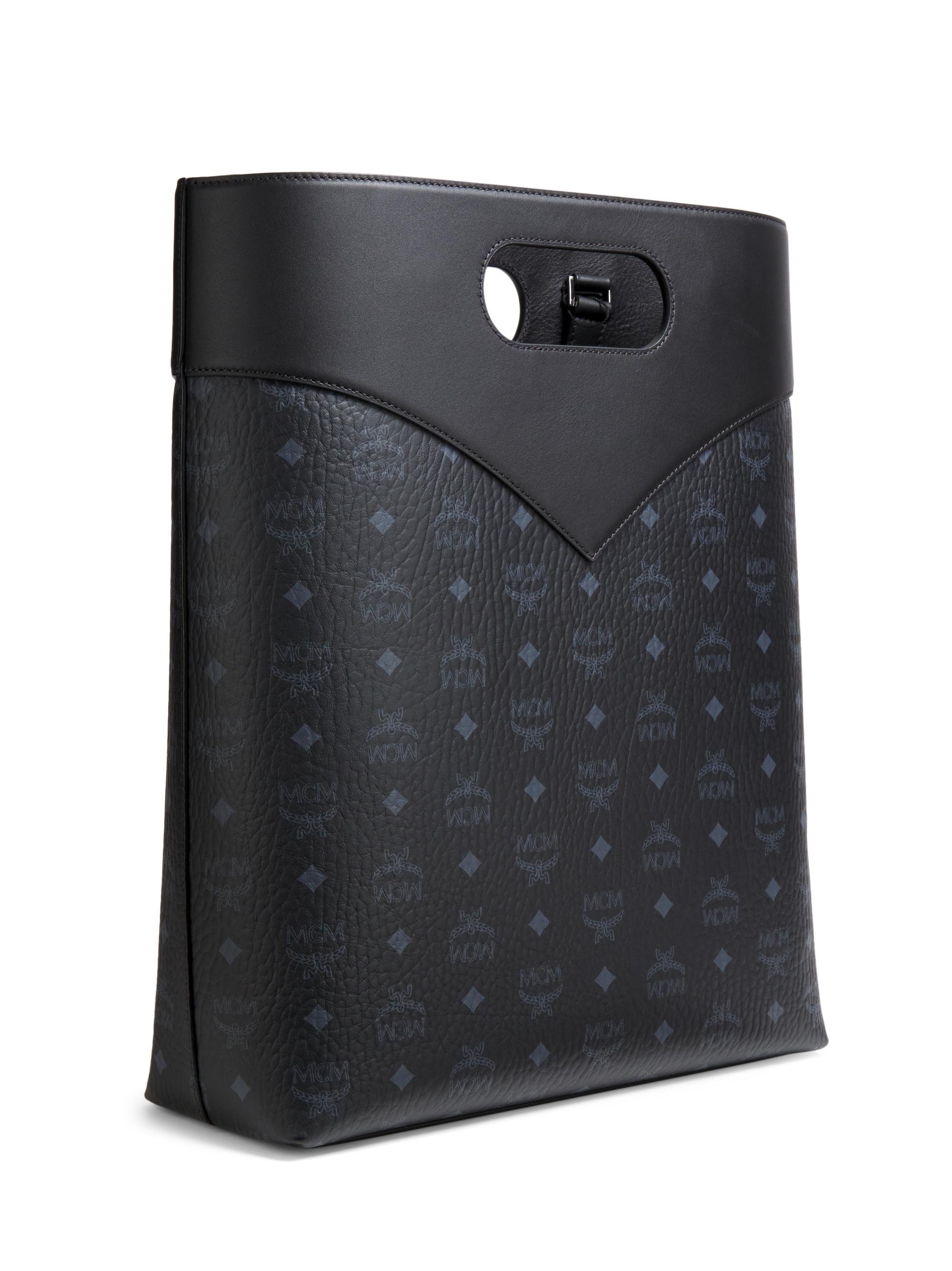 MCM Diamond Visetos Monogram Canvas Tote Bag | Saks Fifth Avenue