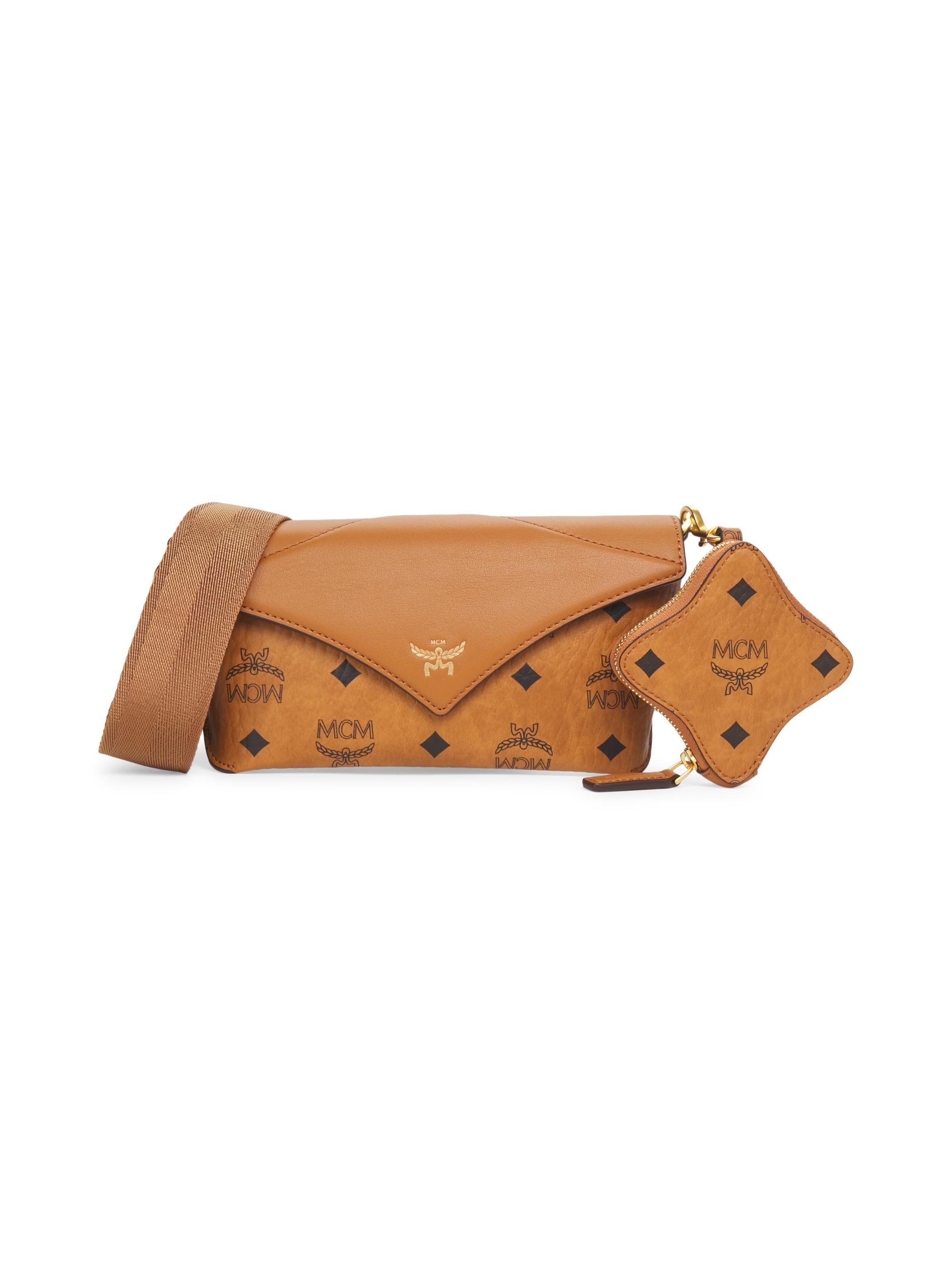 MCM Women's Diamond Visetos Monogram Canvas Pouch - Cognac