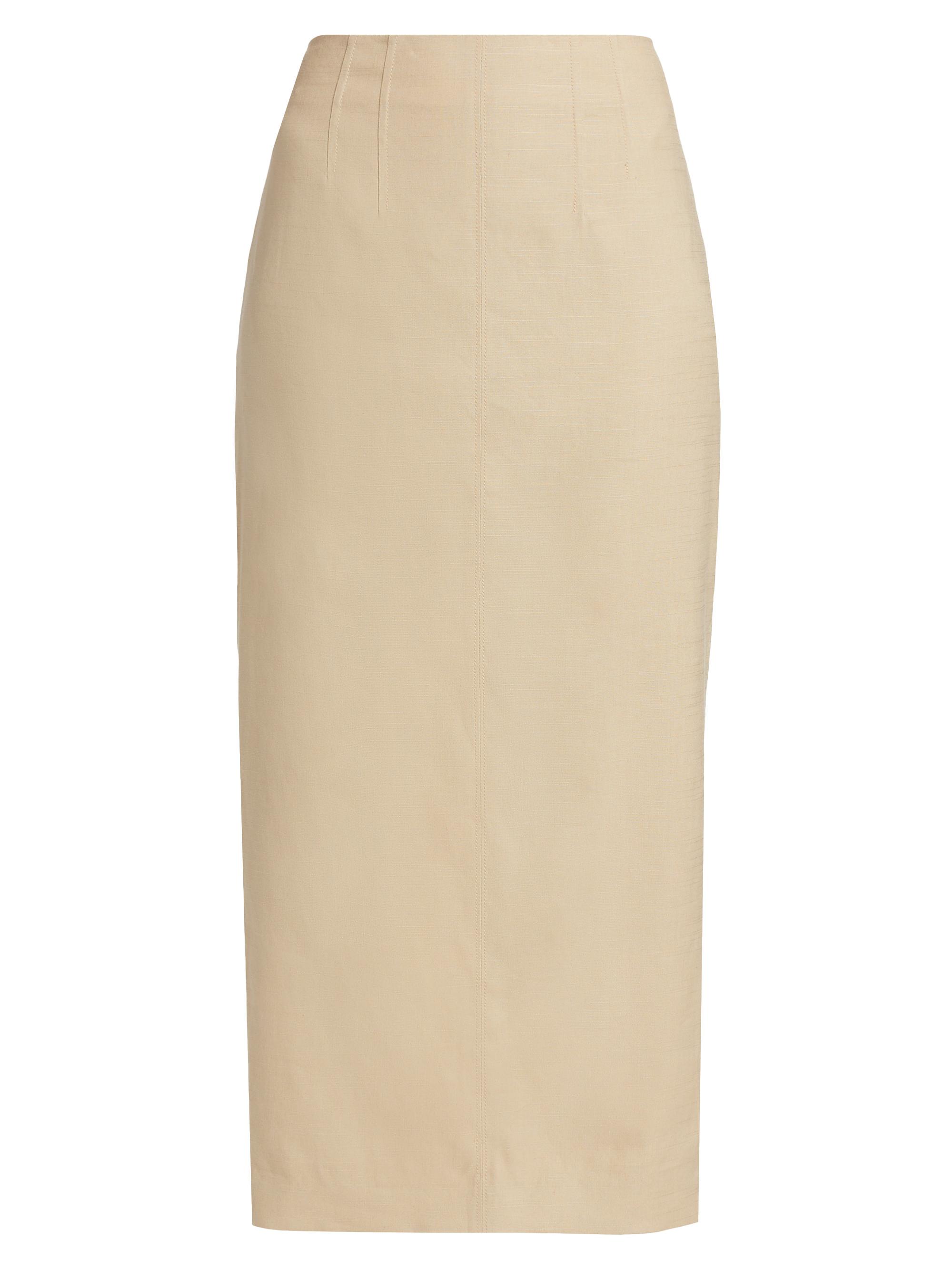 Veronica Beard Women's Kimpton Linen-Blend Pencil Skirt - Stone Khaki