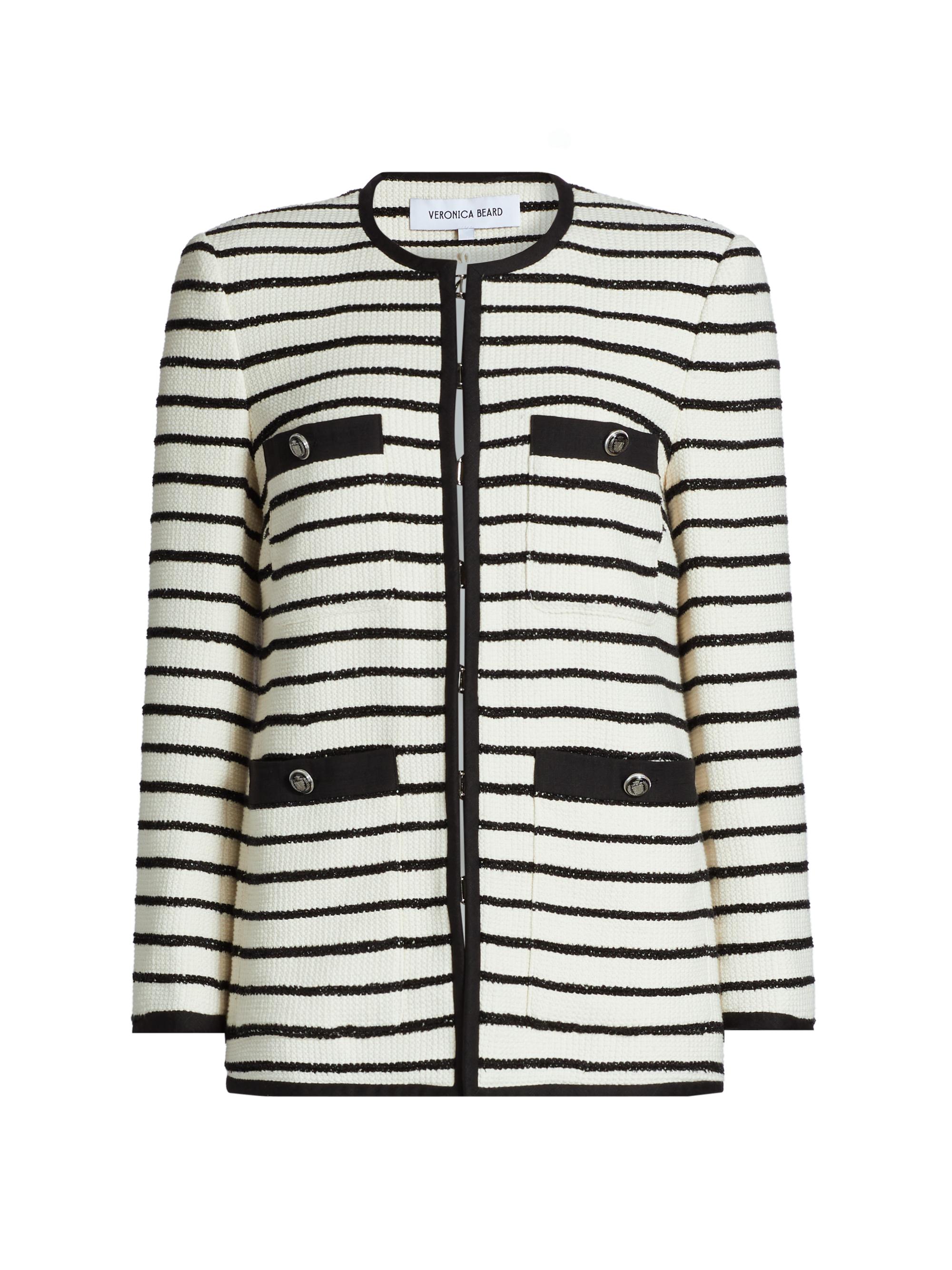 Veronica Beard Women's Foster Striped Dickey Jacket -  Black