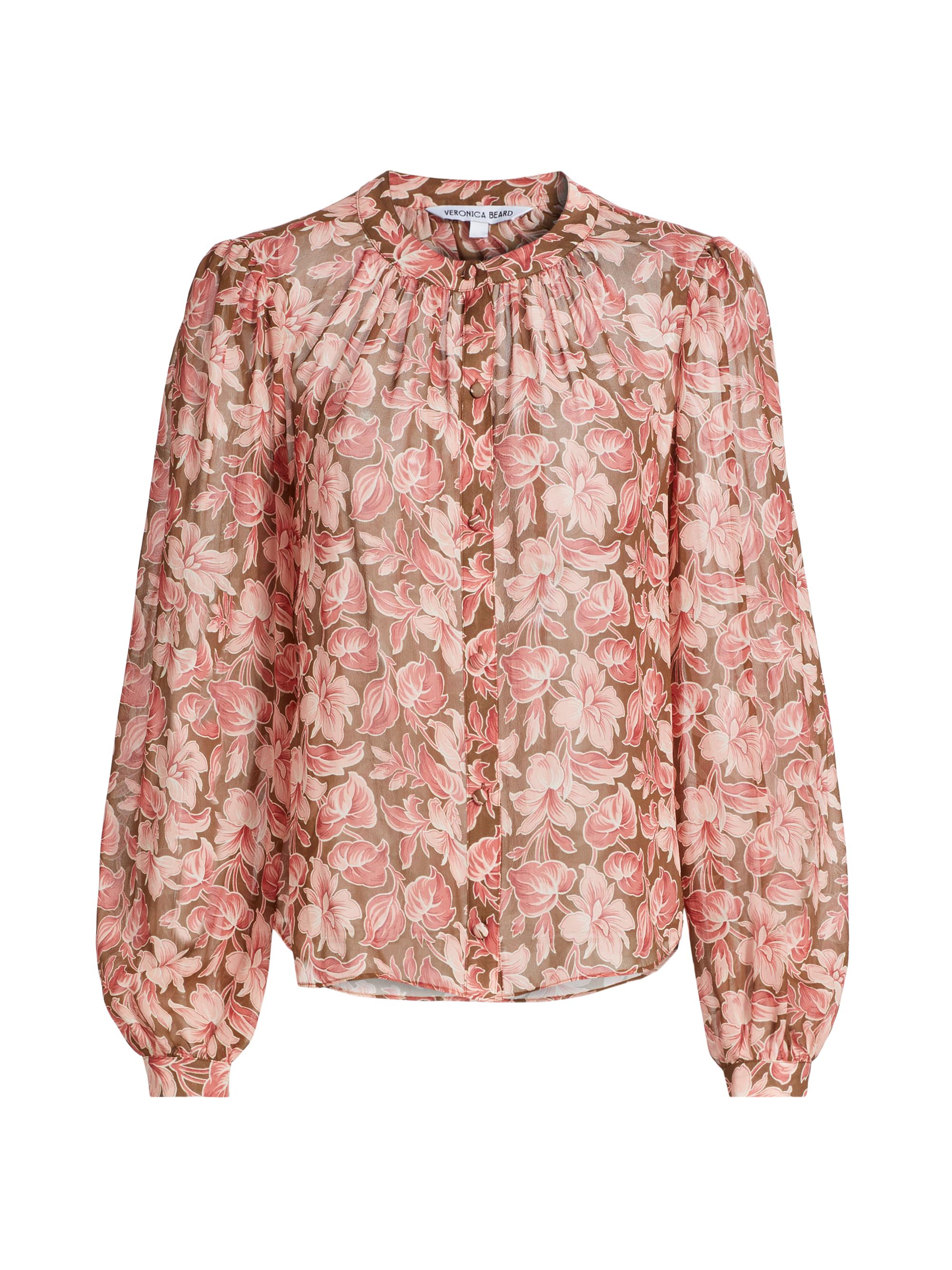 Veronica Beard Women's Ashlynn Floral Silk Blouse - Deep Ochre Multi