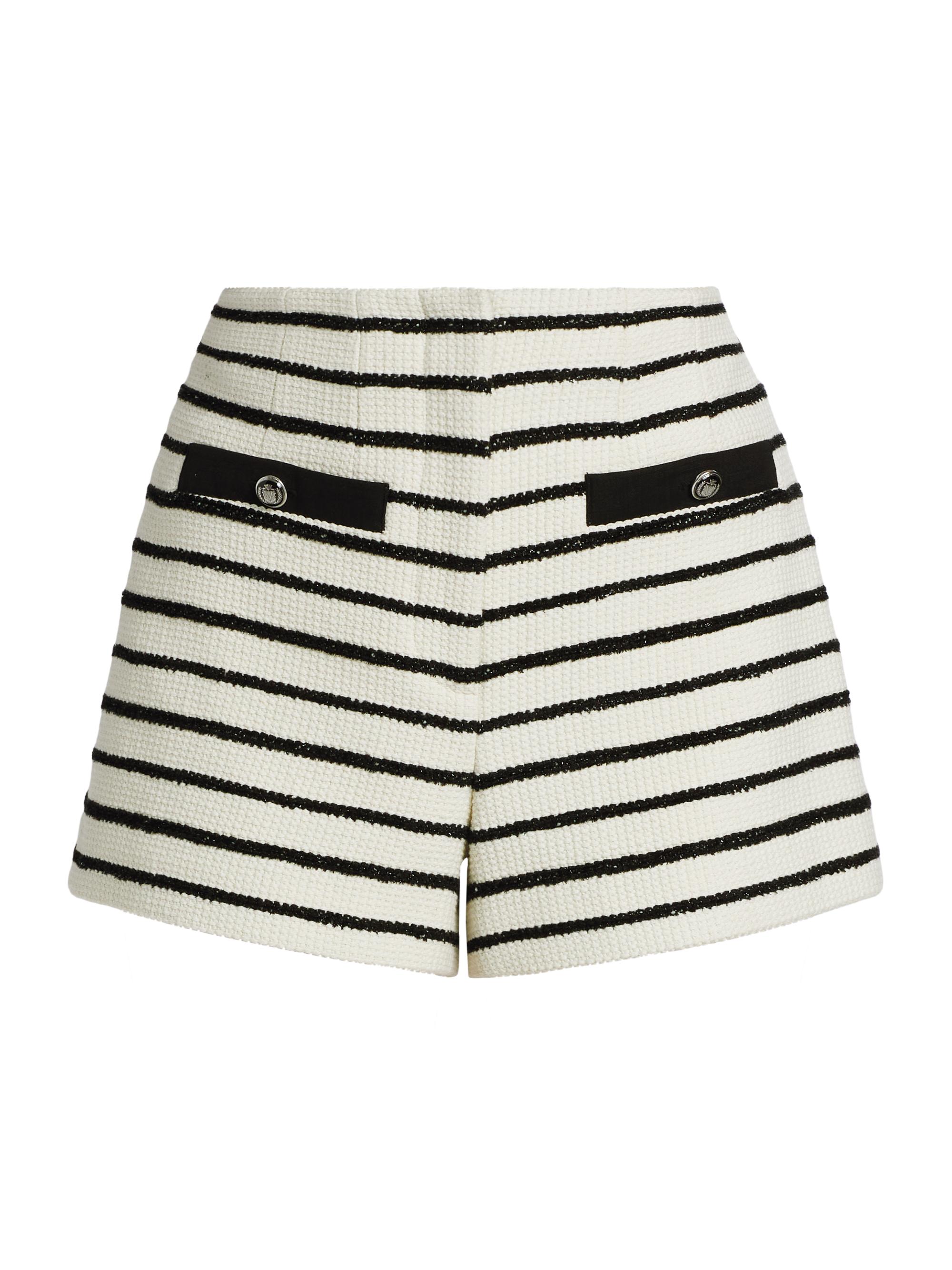 Veronica Beard Women's Gershwin Striped Knit Shorts -  Black