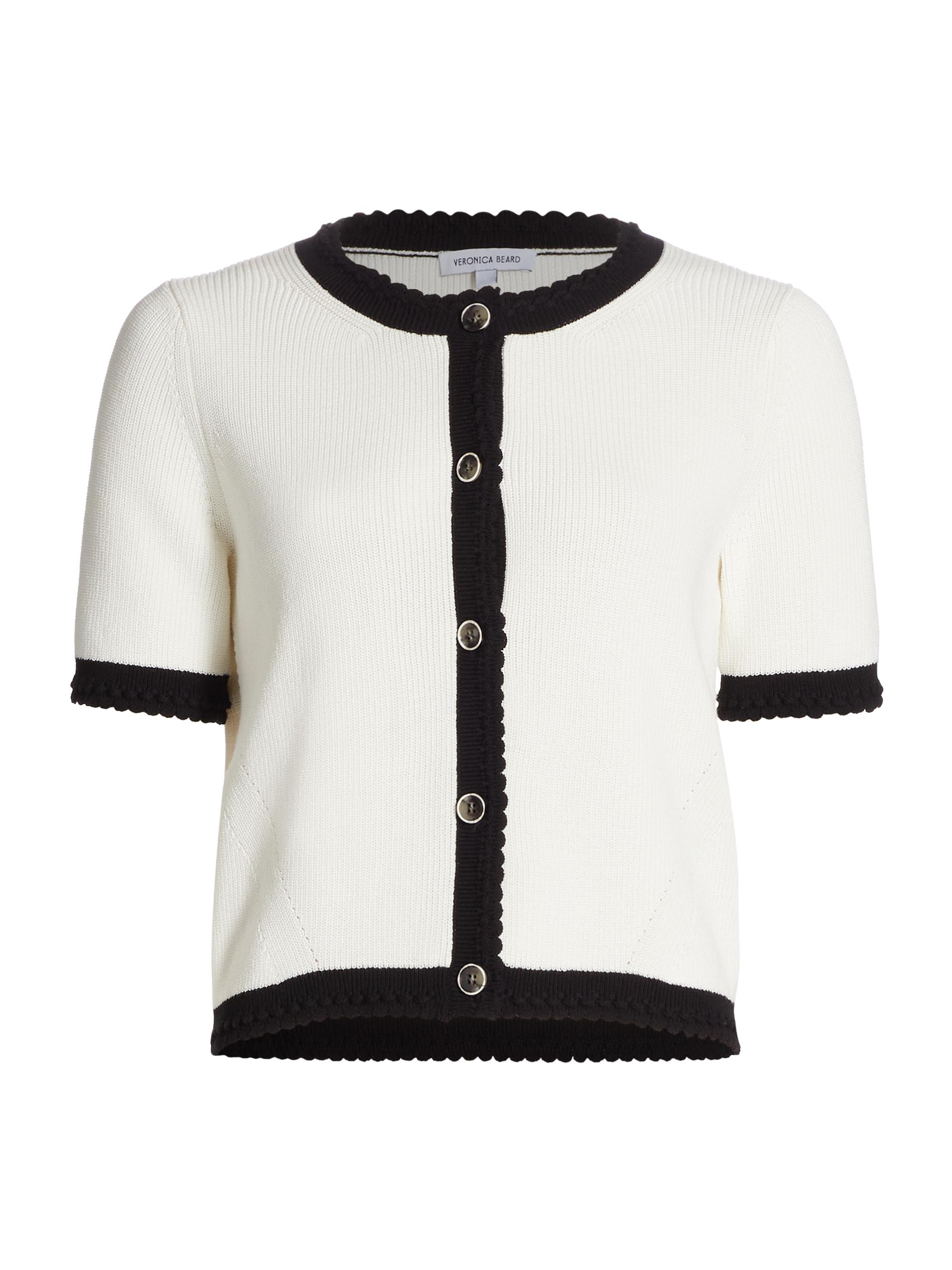 Veronica Beard Neroli Cotton Short-Sleeve Cardigan Saks Fifth