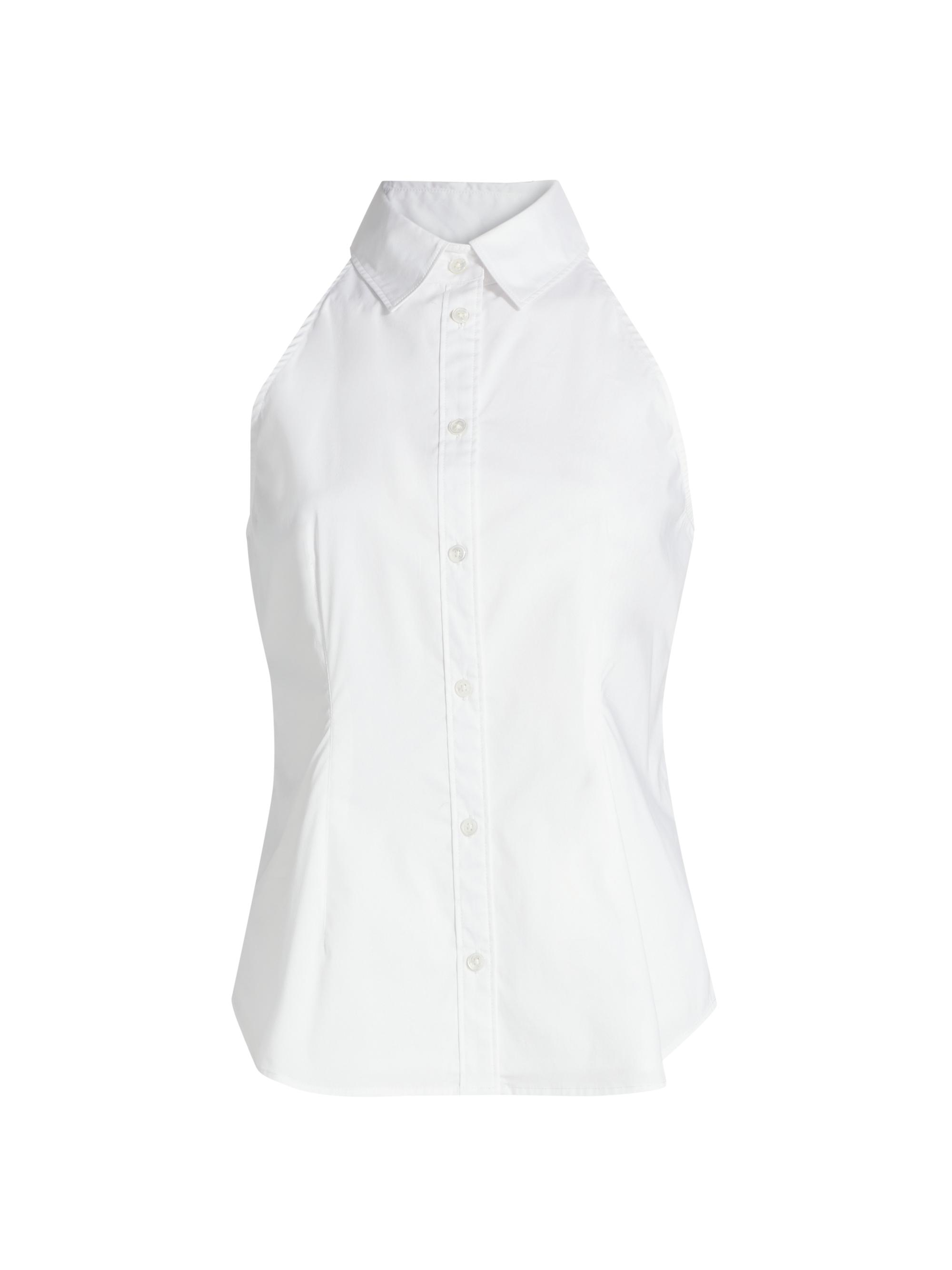 Veronica Beard Women's Harper Cotton-Blend Sleeveless Shirt - White