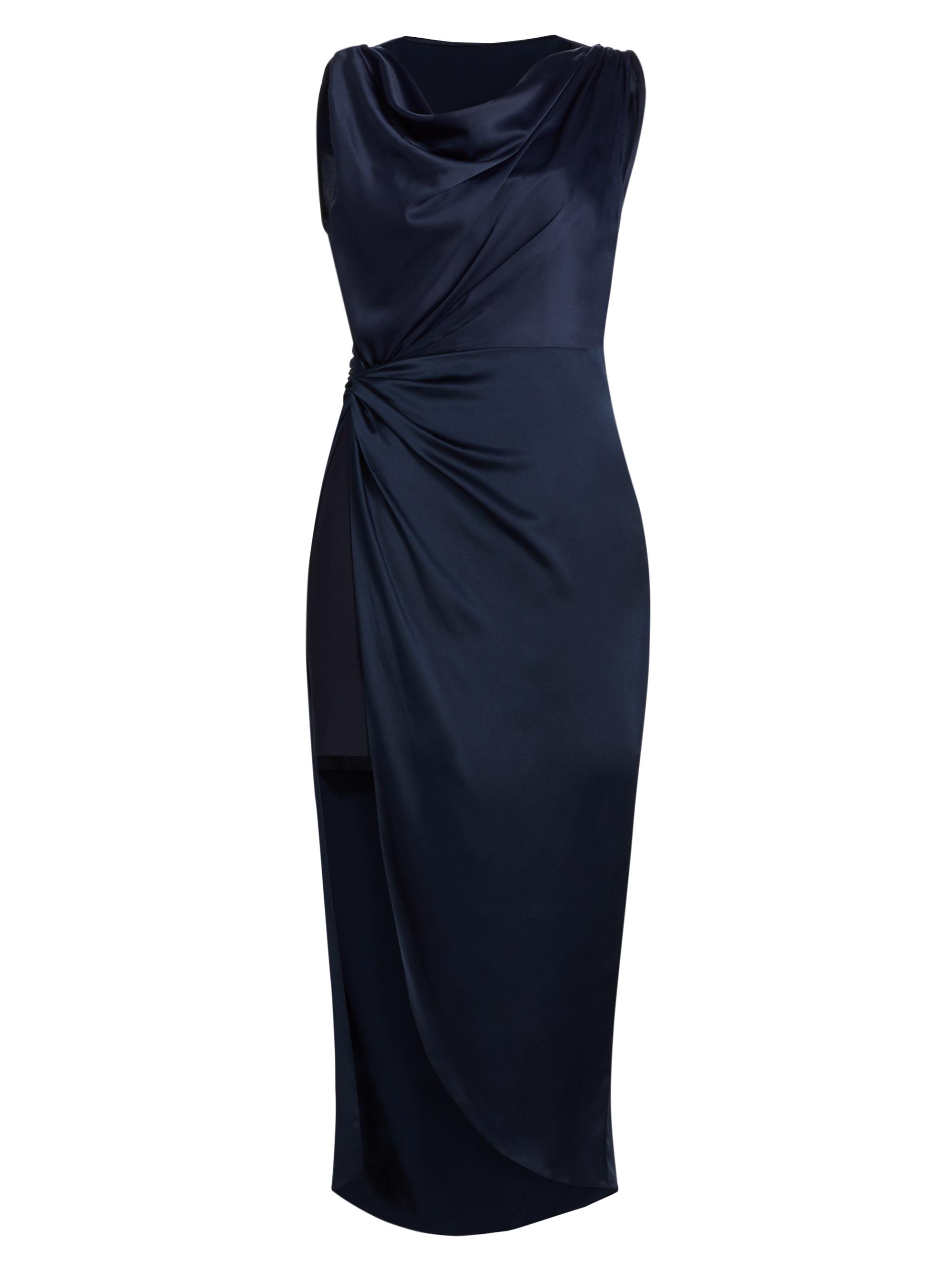 Cinq à Sept Women's Paige Gathered Cowlneck Midi-Dress - Navy