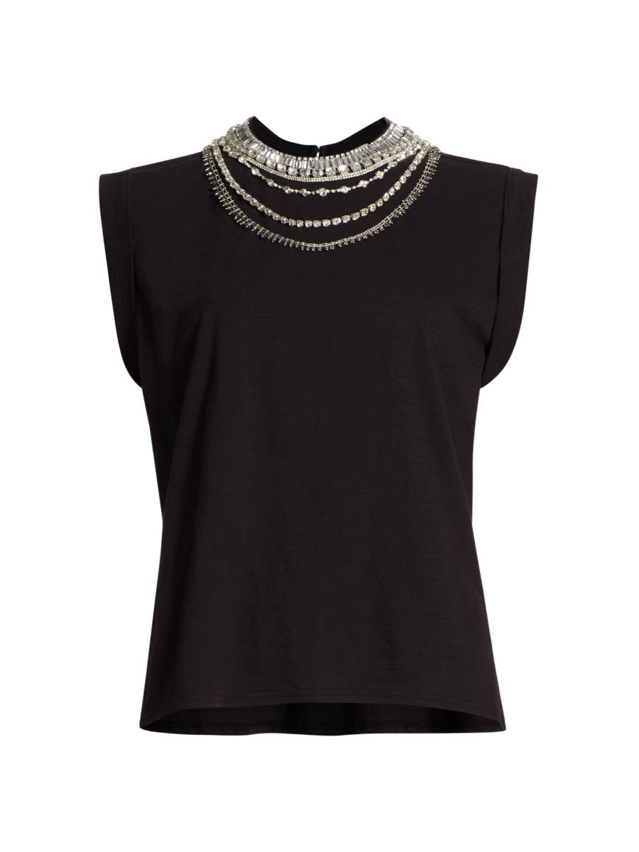 Cinq à Sept Bella Necklace Cotton T-Shirt | Saks Fifth Avenue