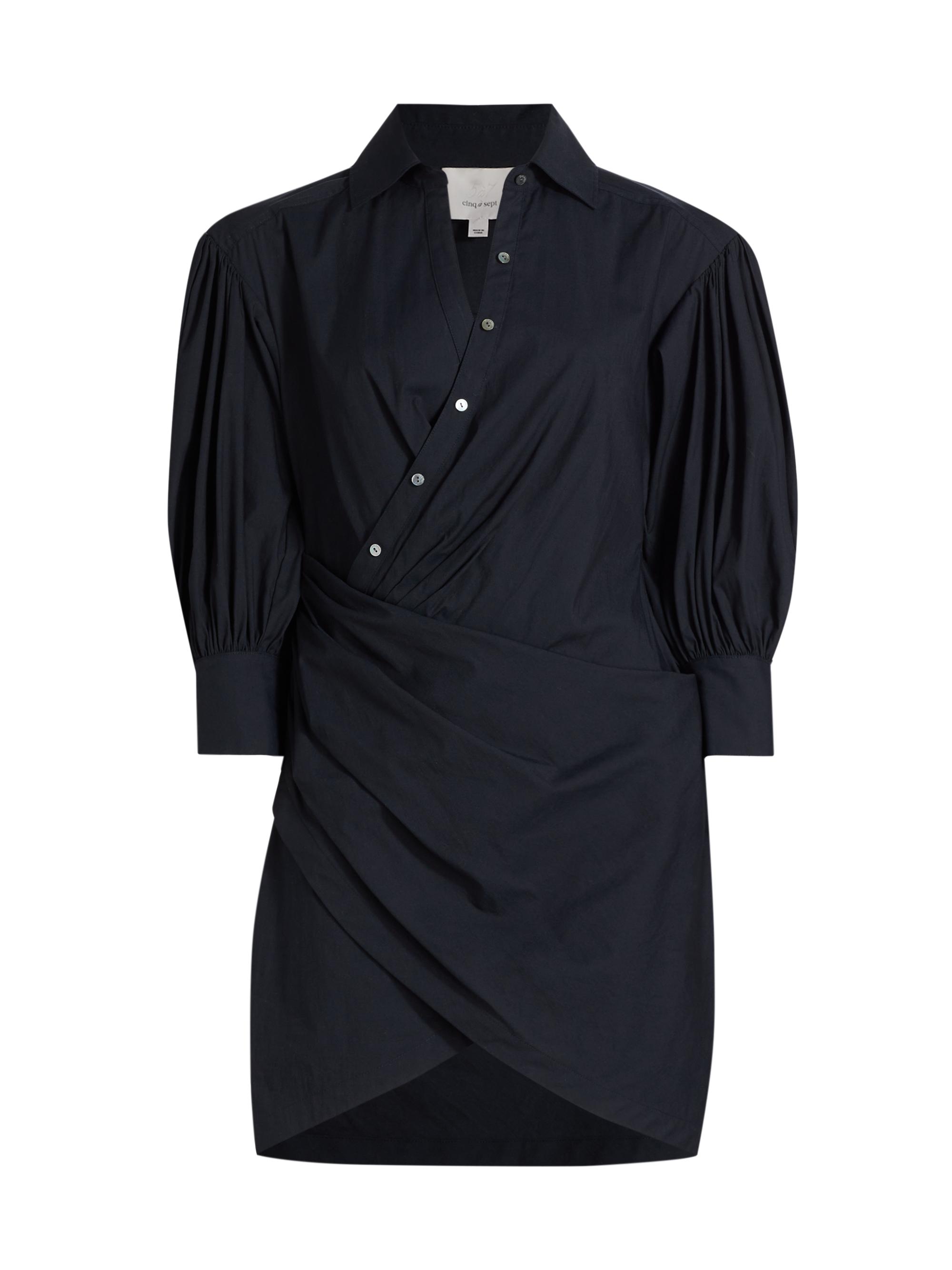 CINQ A SEPT Women's Macaulay Cotton-Blend Minii Shirtdress - Navy