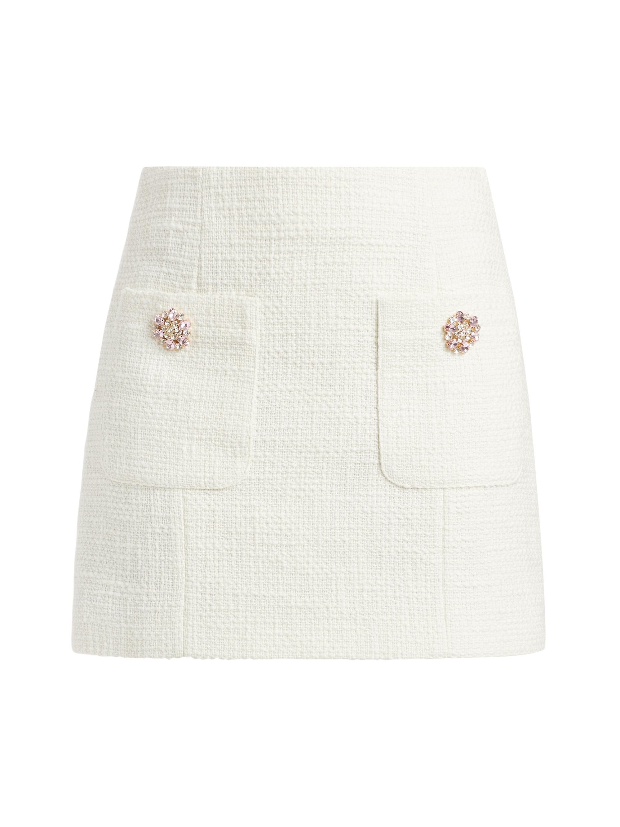 CINQ A SEPT Women's Randi Cotton Tweed Miniskirt - Gardenia