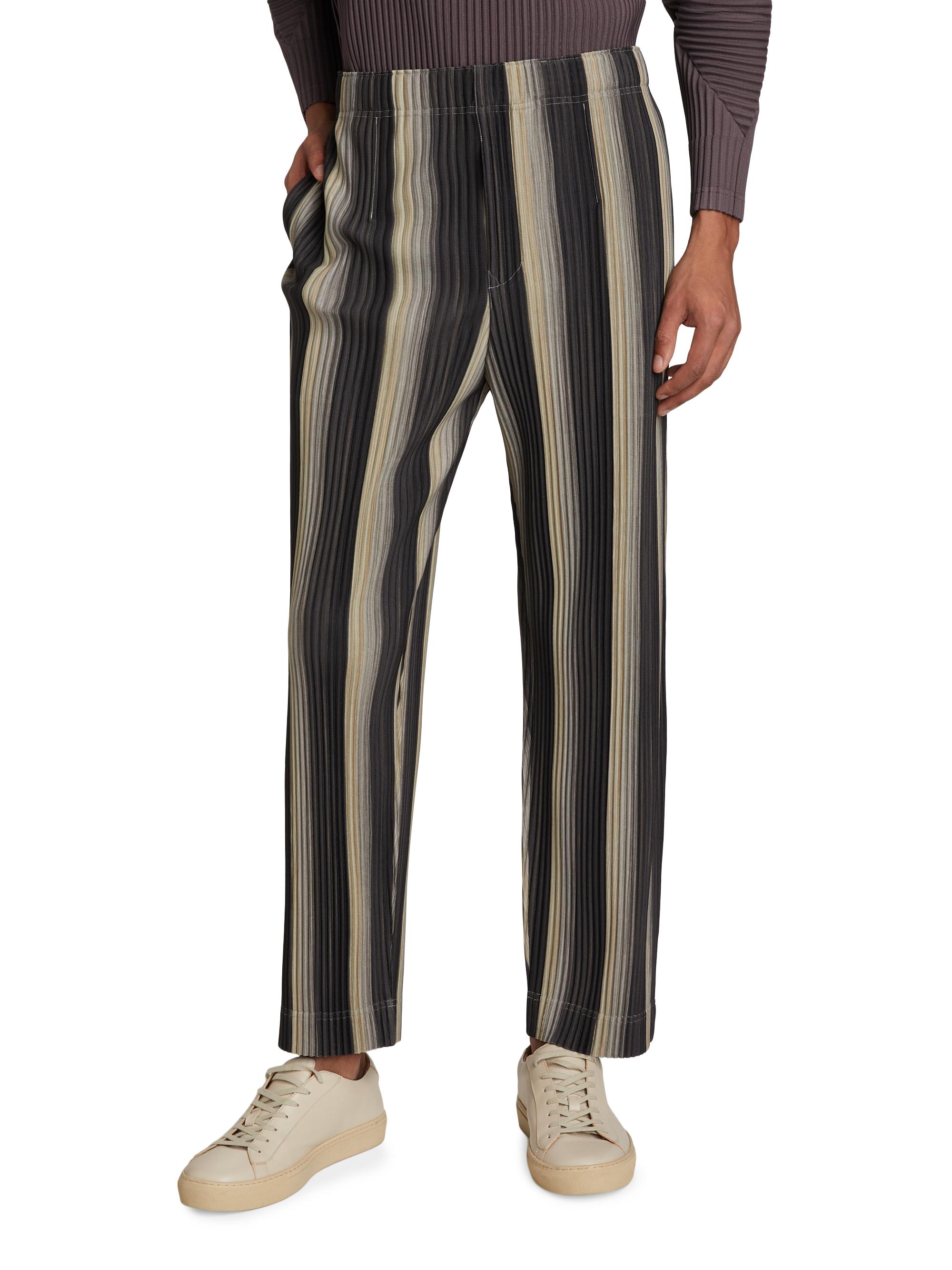 Homme Plissé Issey Miyake Striped Pleated Trousers | Saks Fifth Avenue