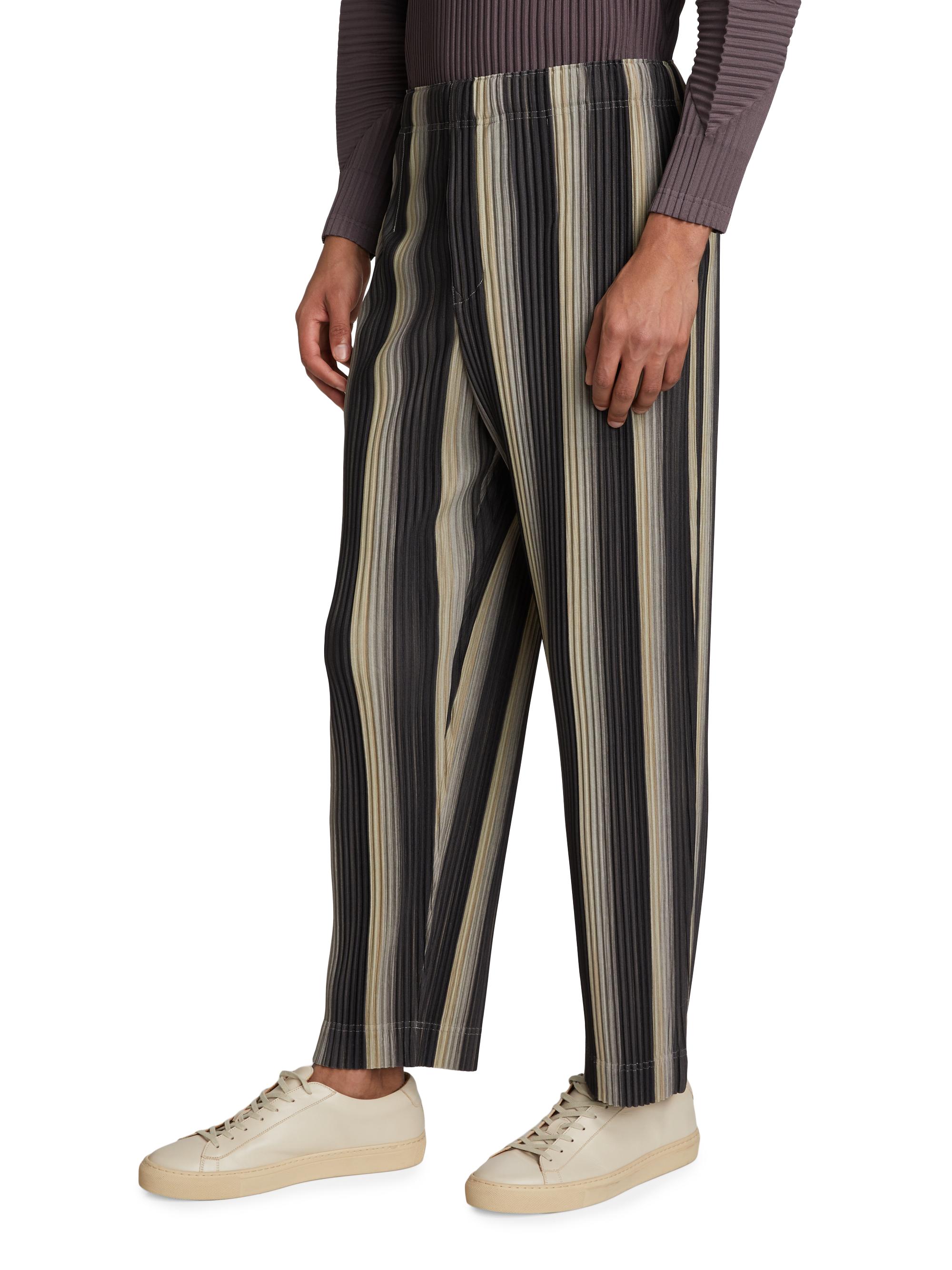 Homme Plissé Issey Miyake Striped Pleated Trousers | Saks Fifth Avenue