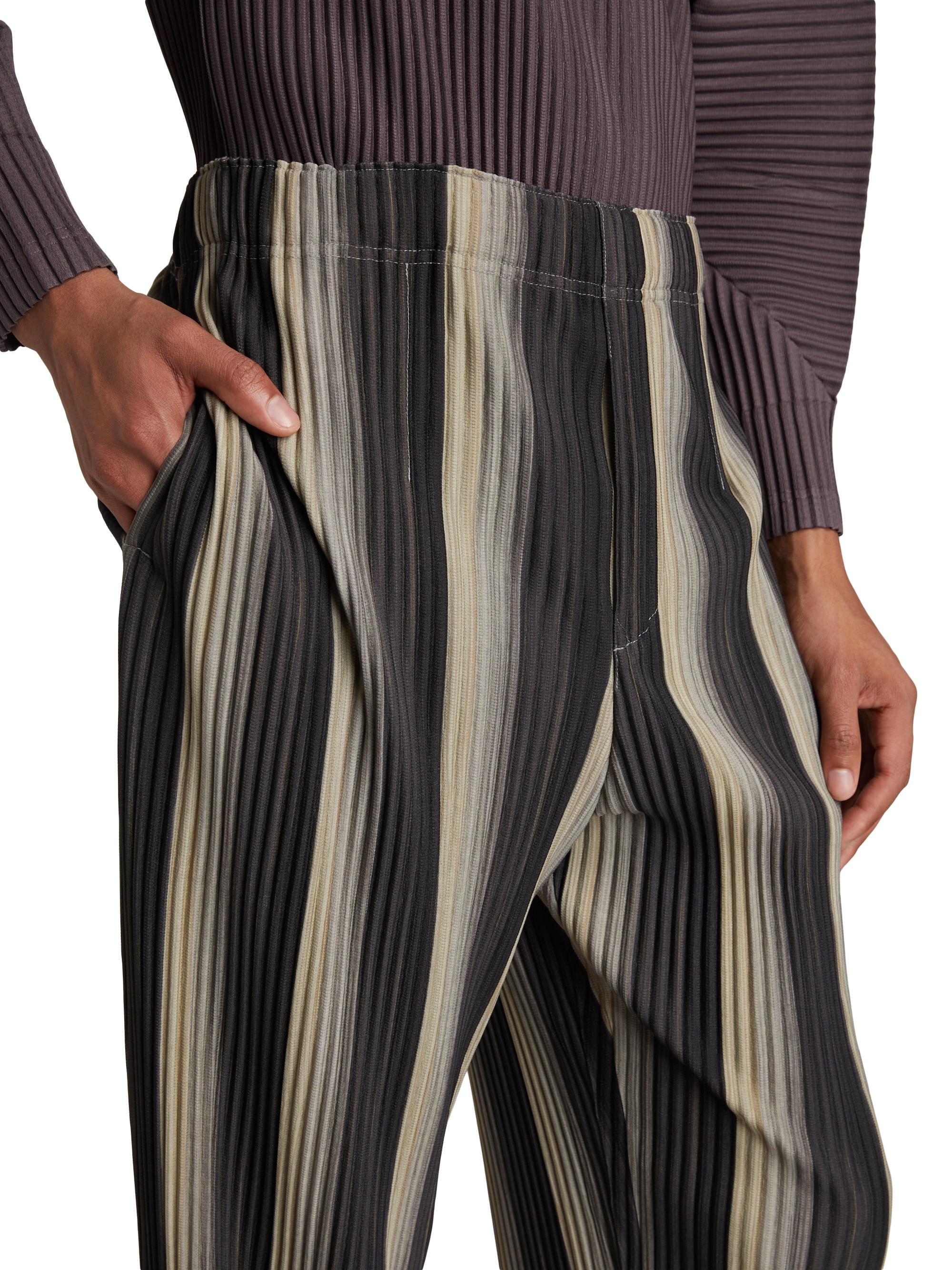 ISSEY MIYAKE ストライプパンツ ISSEY MIYAKE イッセイミヤケ メンISSEY MEN 絞り加工プリーツ