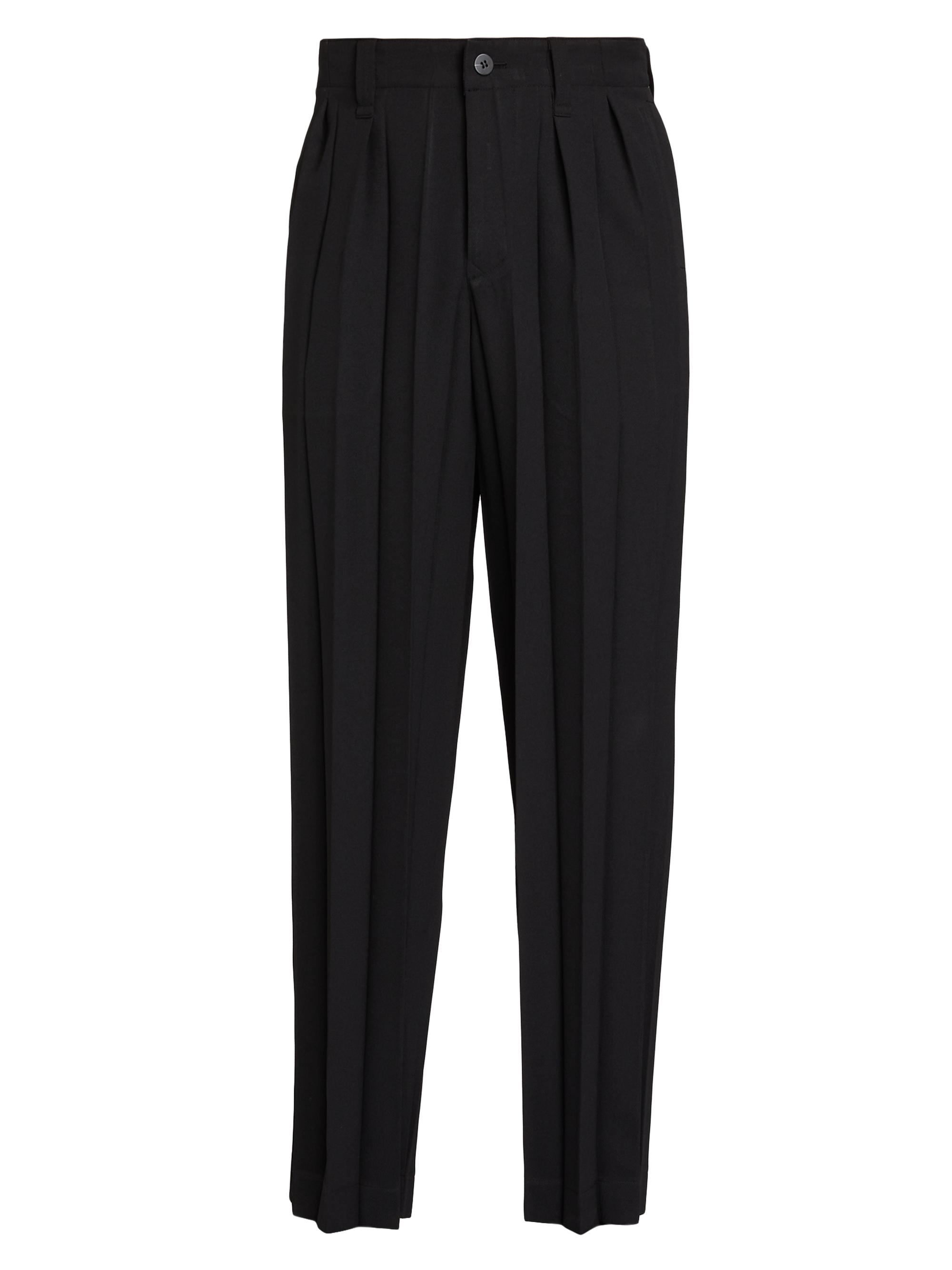 Homme Plissé Issey Miyake Men's Edge Ensemble Pleated Trousers - Black