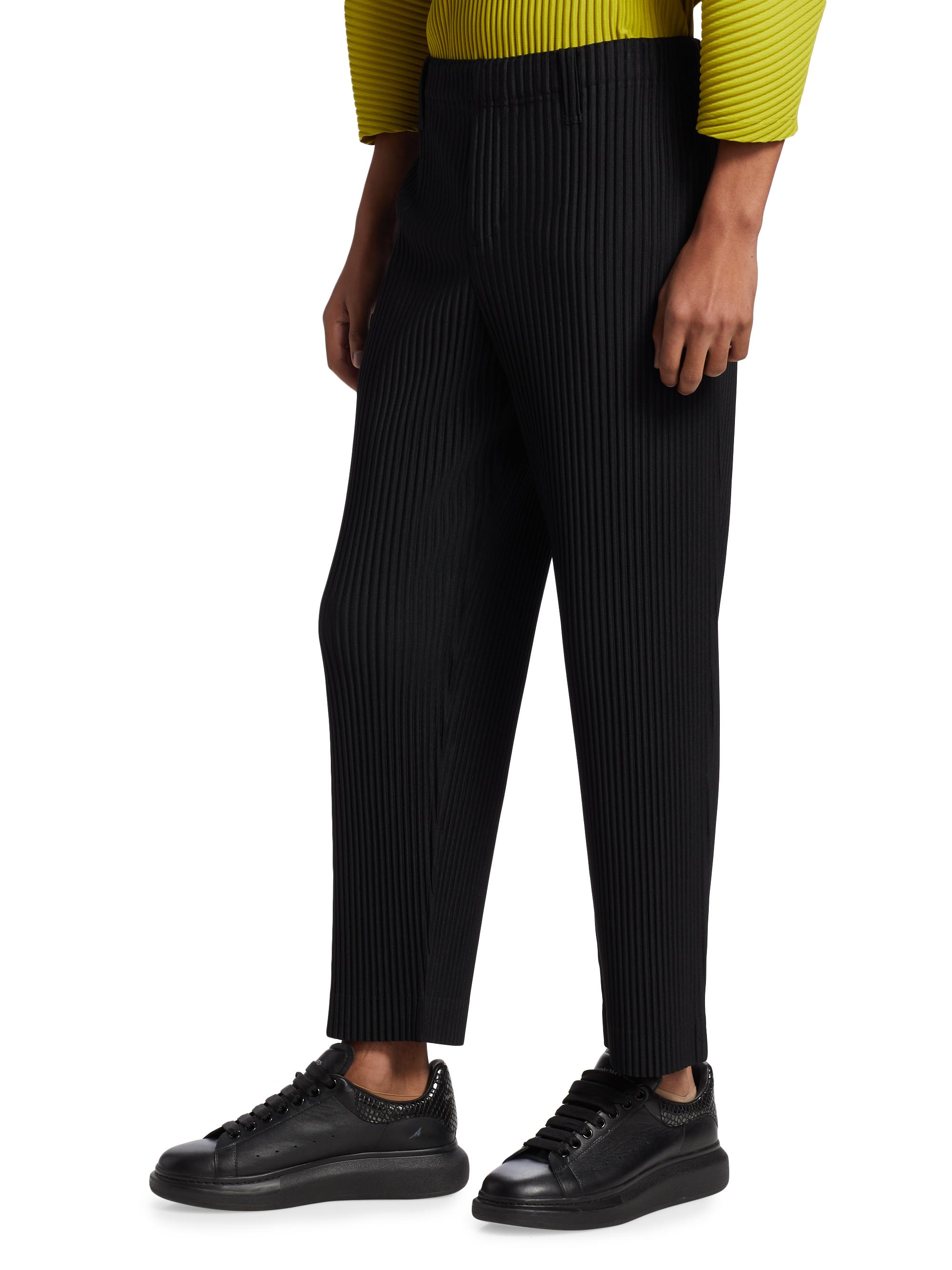 Shop Homme Plissé Issey Miyake Basics Pleated Straight-Fit Pants 