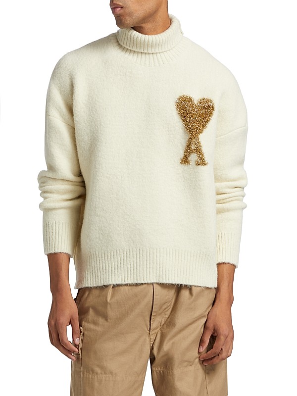 Shop AMI Paris ADC Logo Knit Sweater | Saks Fifth Avenue Shop AMI Paris ADC Logo Knit Sweater | Saks Fifth Avenue