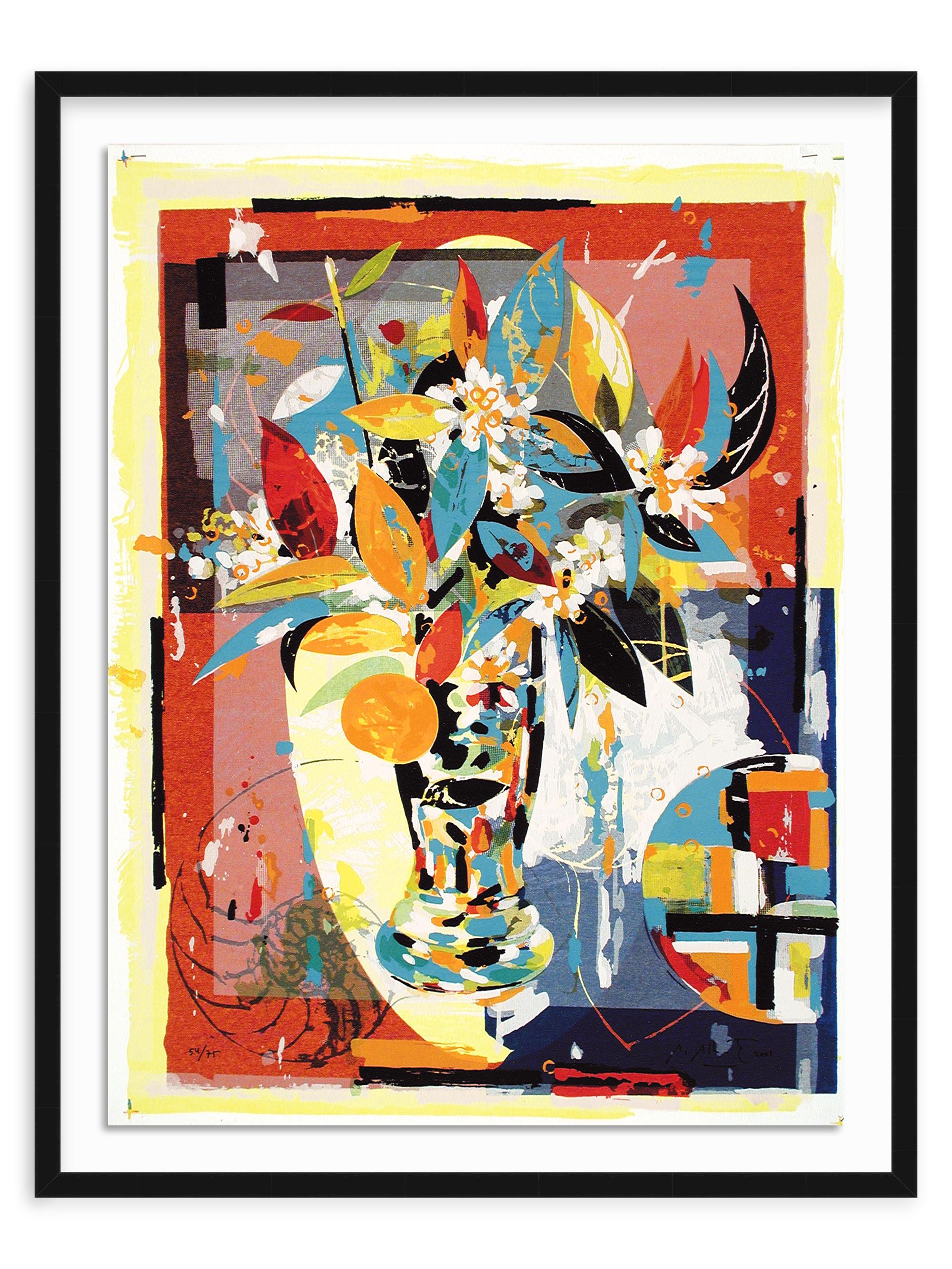 Alfonso Albacete Carreira ''San Marino''Framed Screenprint on Canvas, 33''x 25''