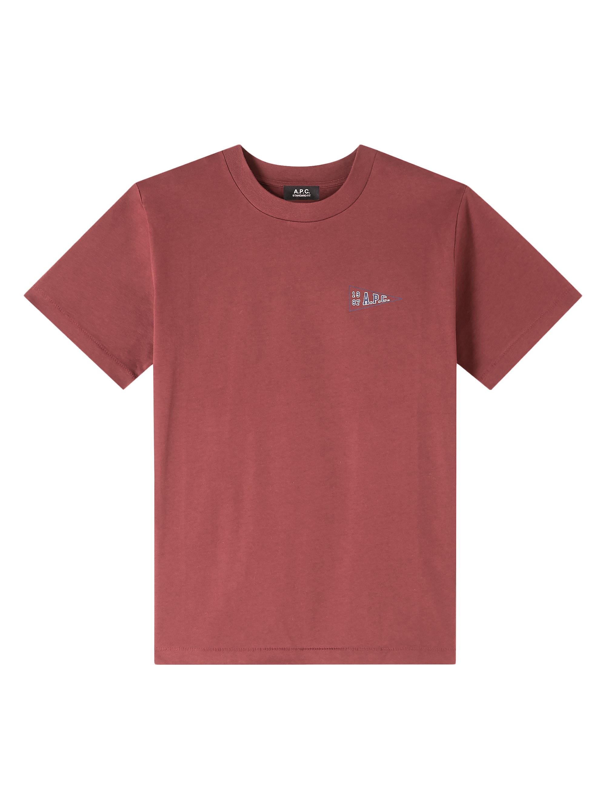 A.P.C. Men's Standard University Logo T-Shirt - Burgundy