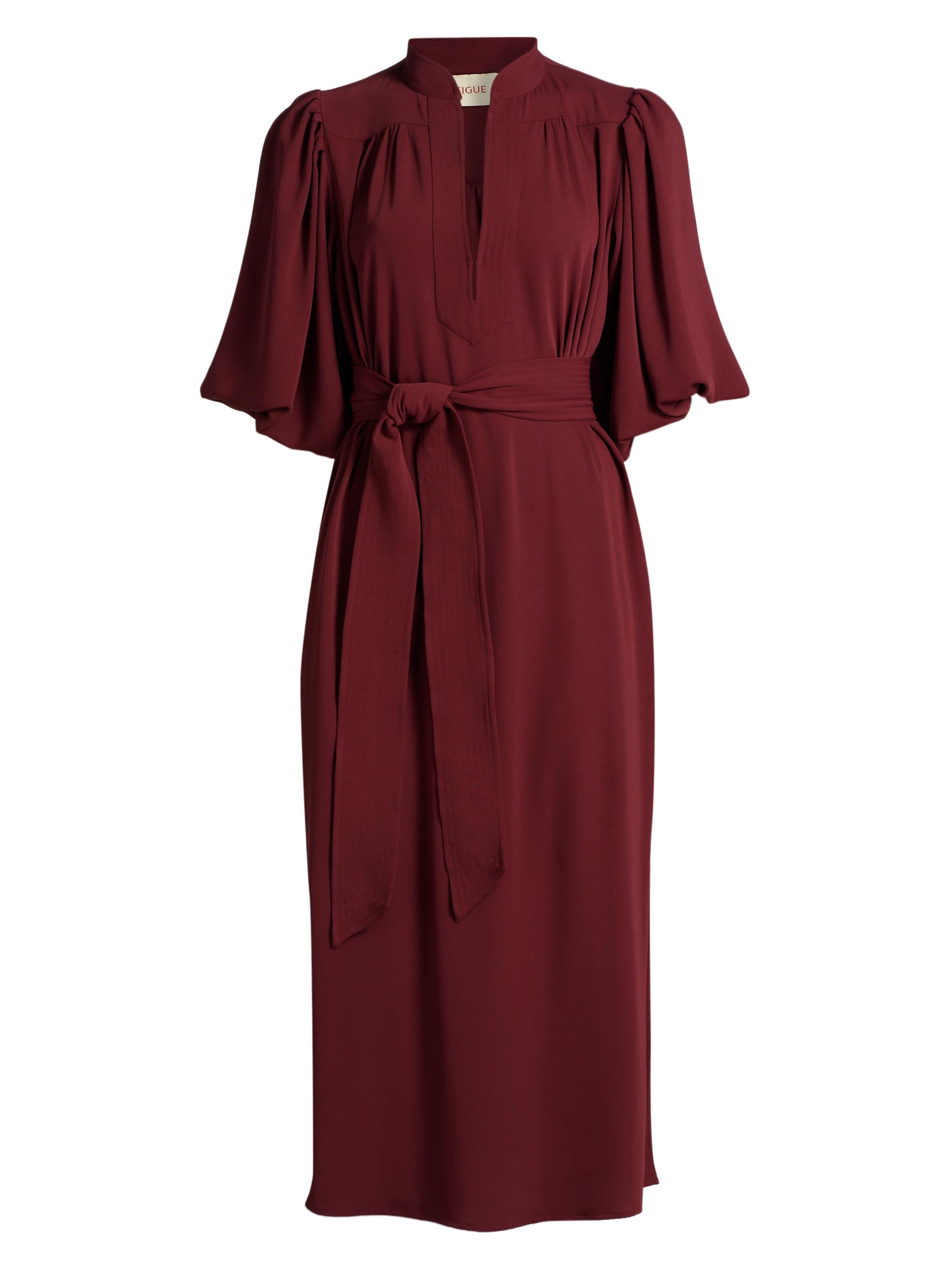 Figue Women's Dani Tie-Waist Short-Sleeve Shirtdress - Zinfandel Red