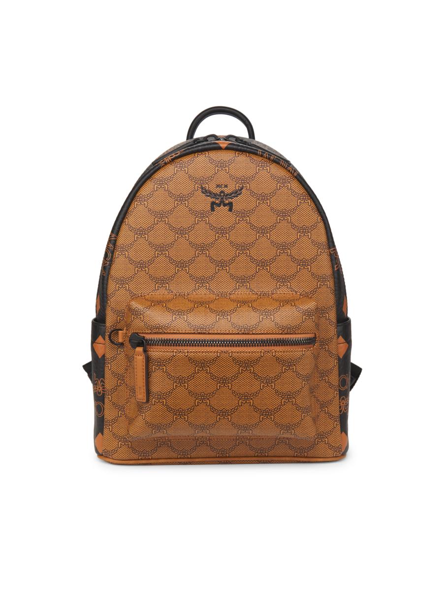 【関税&送料込】Mcm Printed Canvas Stark Backpack Mcm Zaino Stark Piccolo In Tela Stampata Donna In Brown