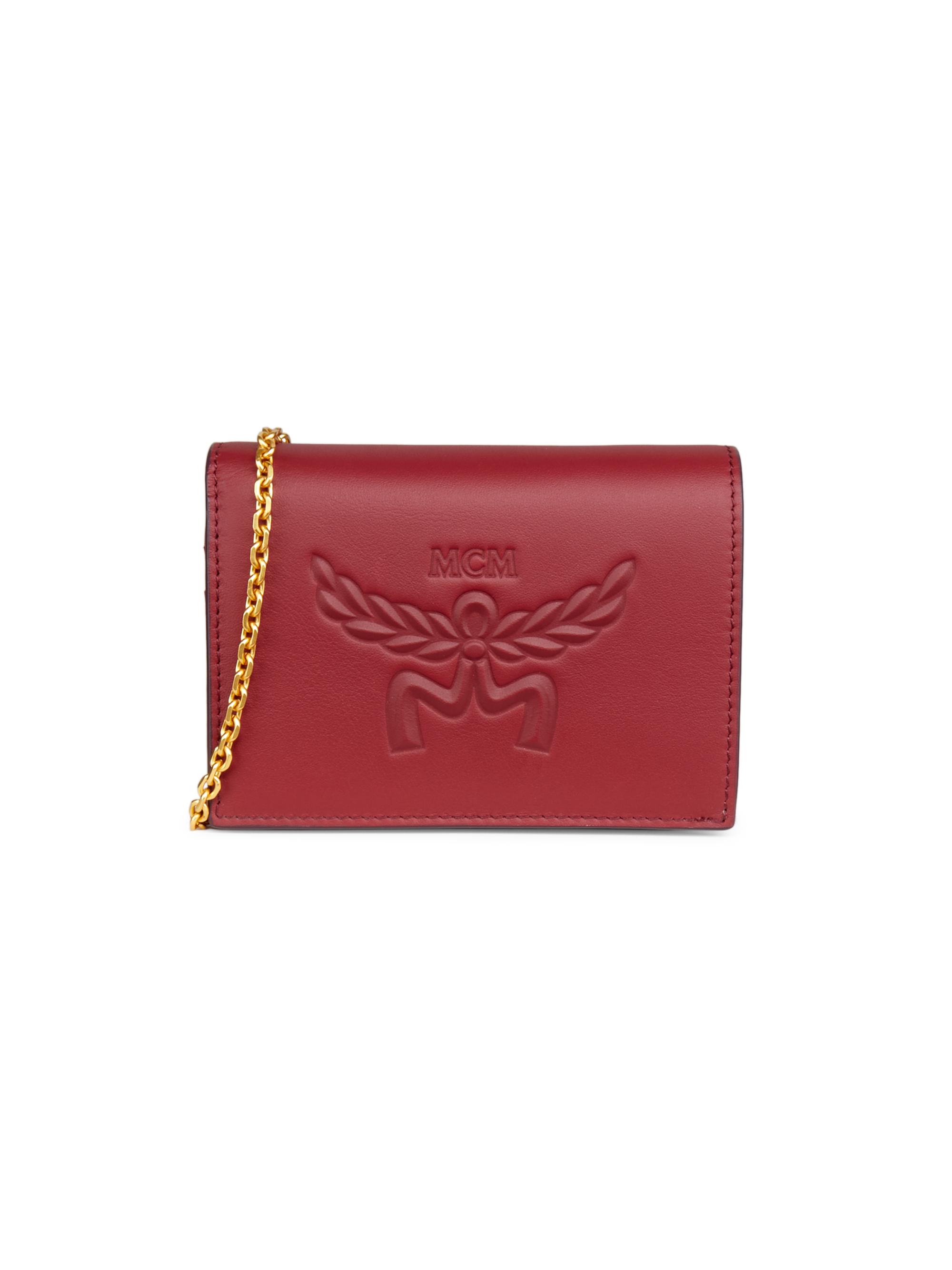 MCM Women's Himmel  Leather Wallet - Rouge Burgundy