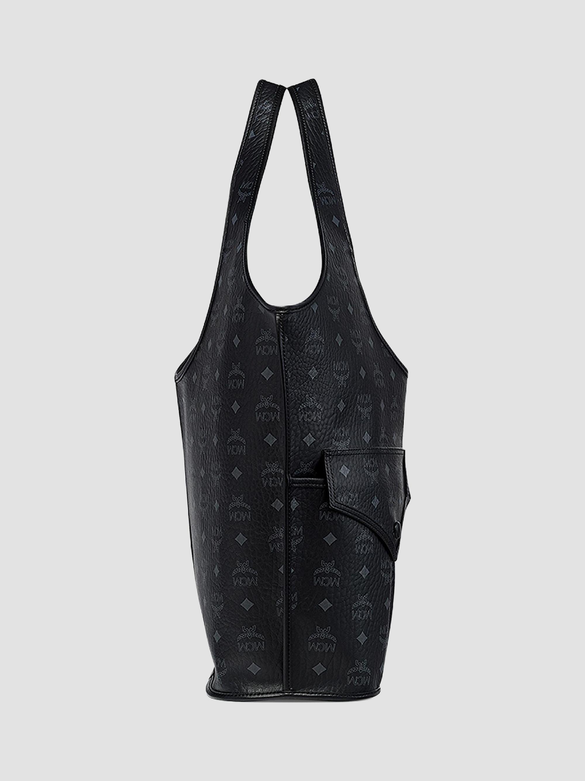 MCM Women's  Leni Visetos Canvas Shopper Tote Bag - Black | Thumbnail 2