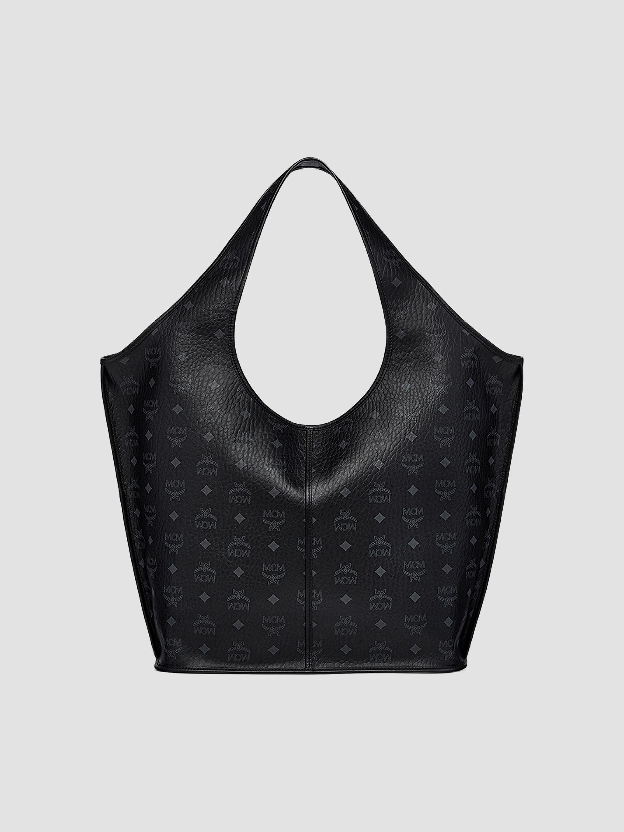 MCM Women's  Leni Visetos Canvas Shopper Tote Bag - Black | Thumbnail 3