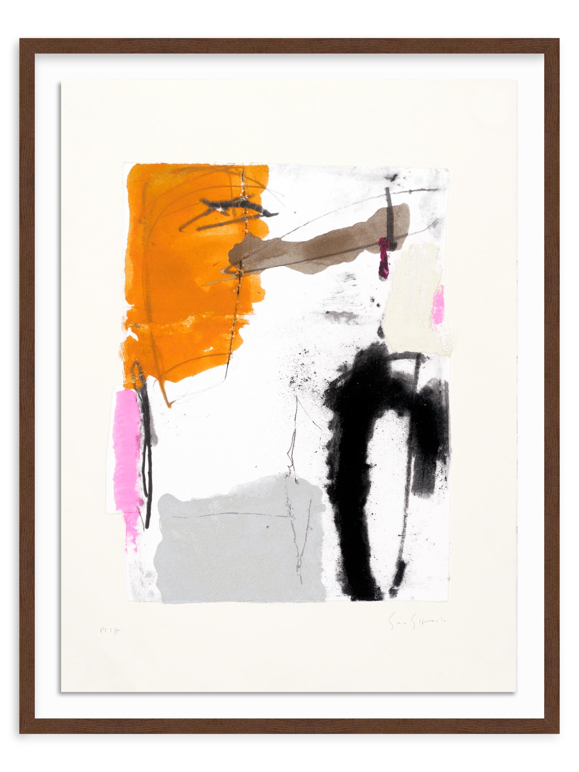 Enzo Esposito ''Sin Título I''Framed Screenprinting Collage on Paper, 36''x 28''