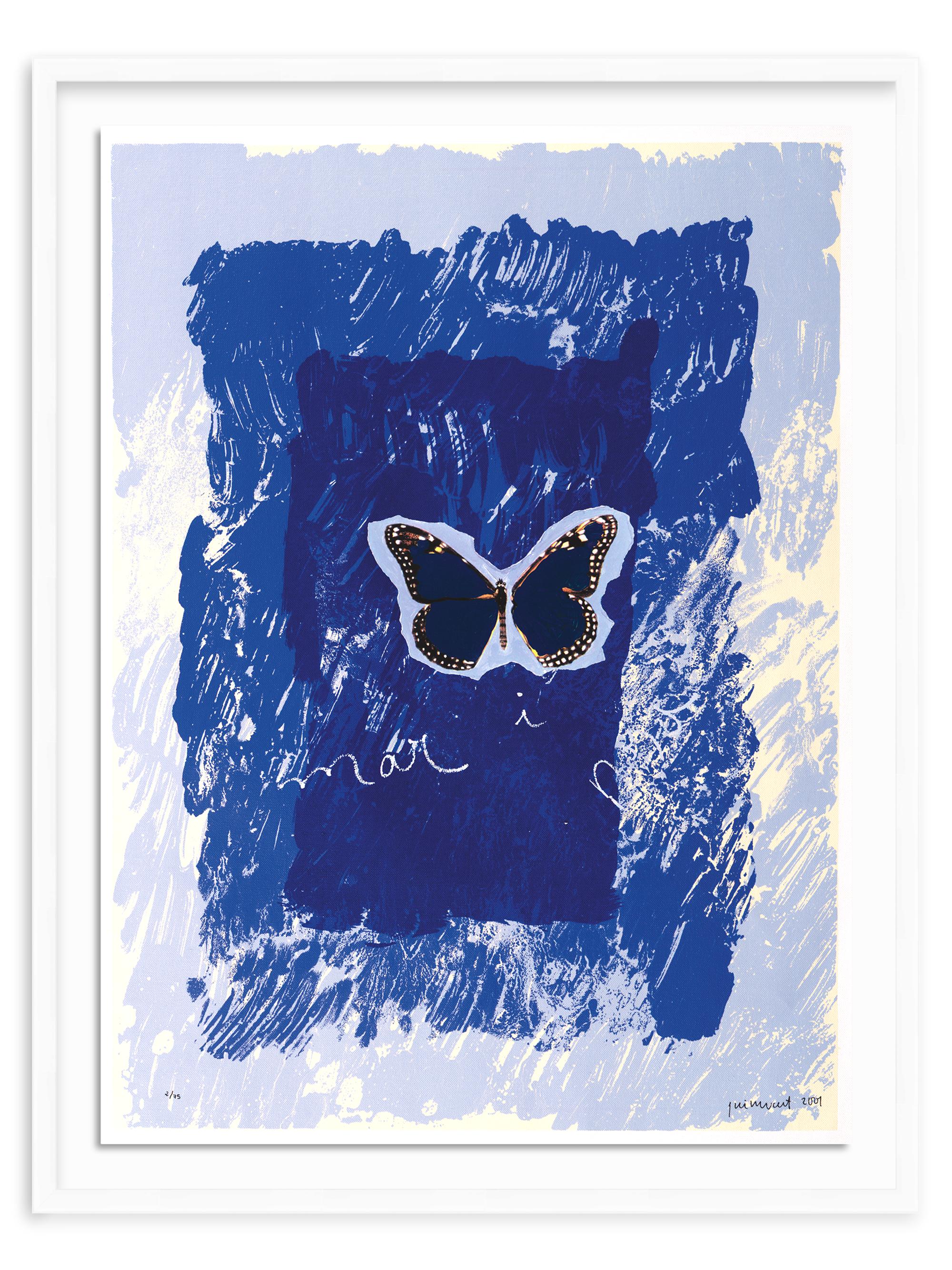 Josep Guinovart Bertrán ''Mar i posa''Framed Screenprinting Collage on Canvas, 35''x 27''