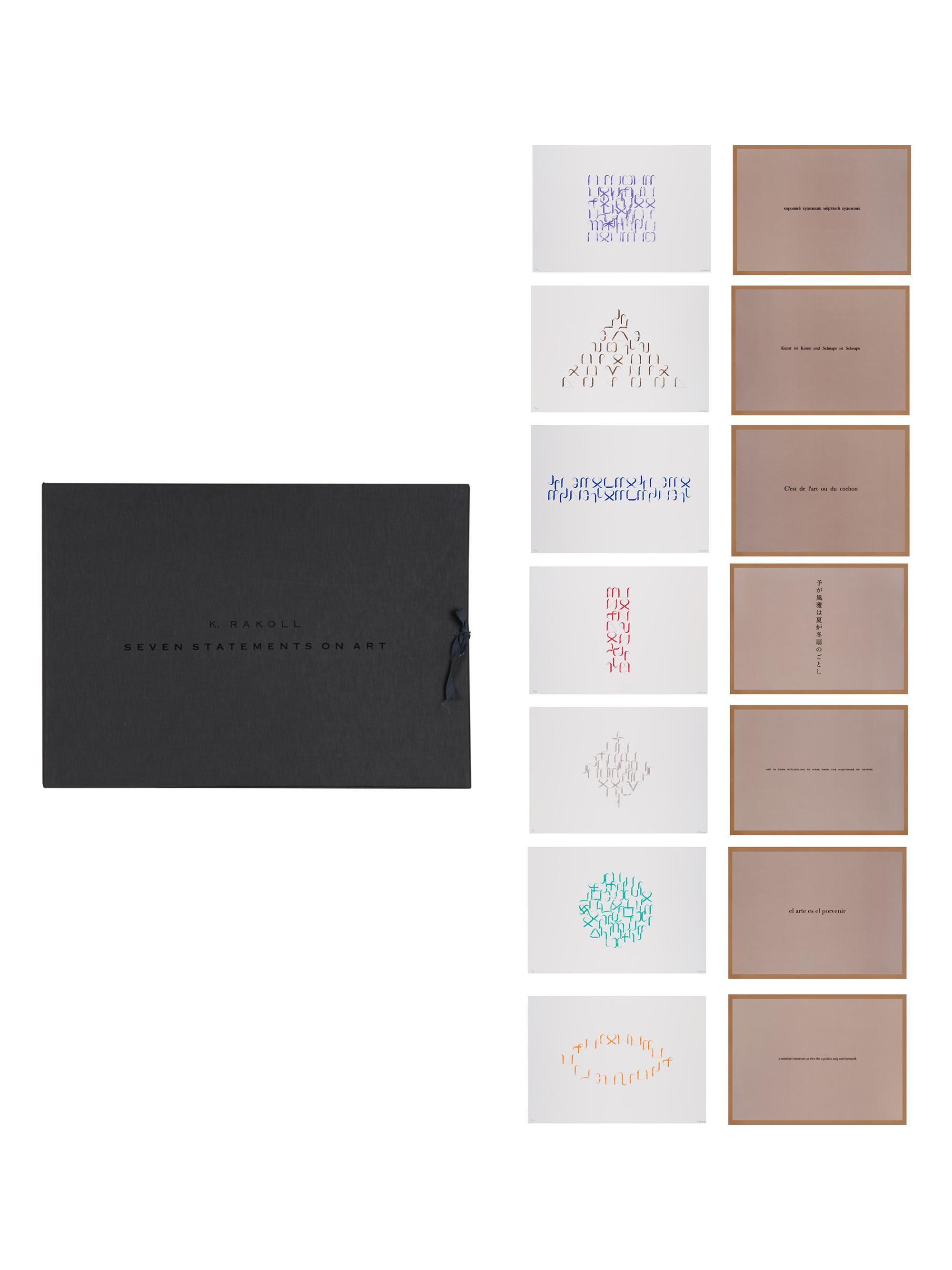 K. Rakoll ''7 Statements on Art''Screenprint & Lithograph on Paper, 20''x 28''