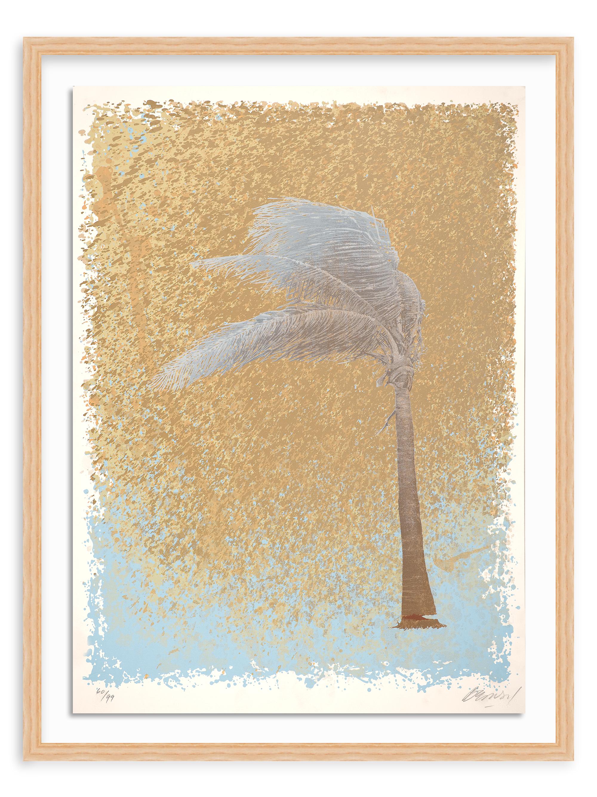 Paco Bernal ''Palmera al viento''Framed Screenprint on Paper, 32''x 24''