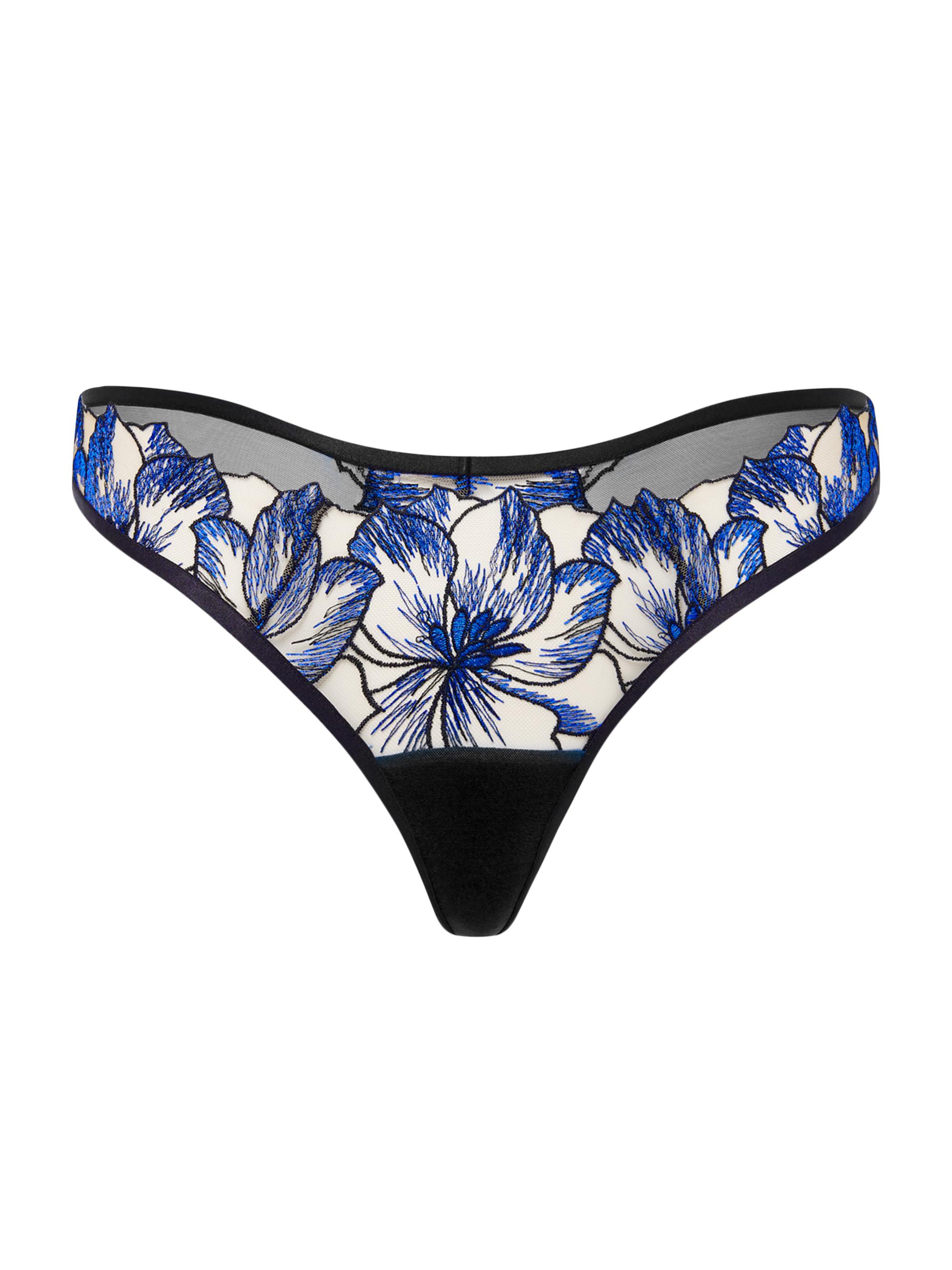 Bluebella Women's Floral Mesh Thong - Egyptian Blue