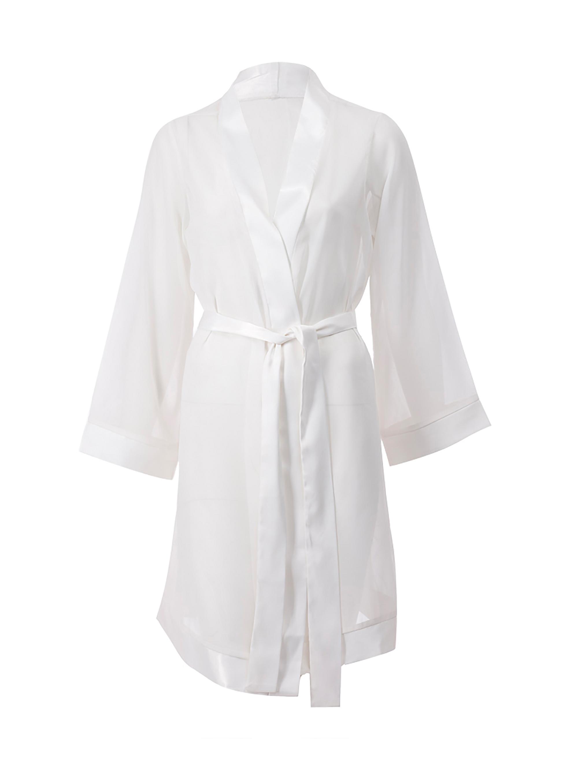 Bluebella Women's Chiffon Short Robe - White