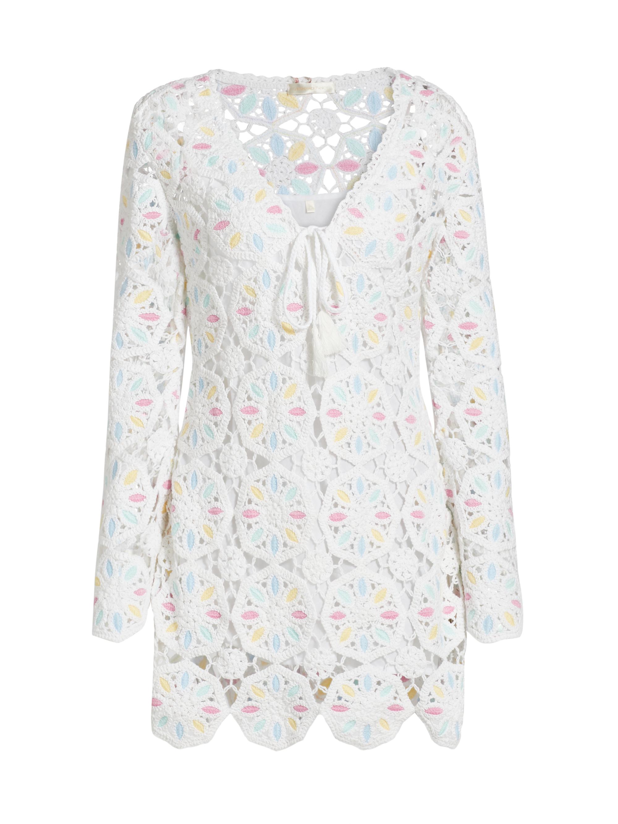 LoveShackFancy Women's Poppyfield Crochet Poemes Minidress - Garden Petals Multi