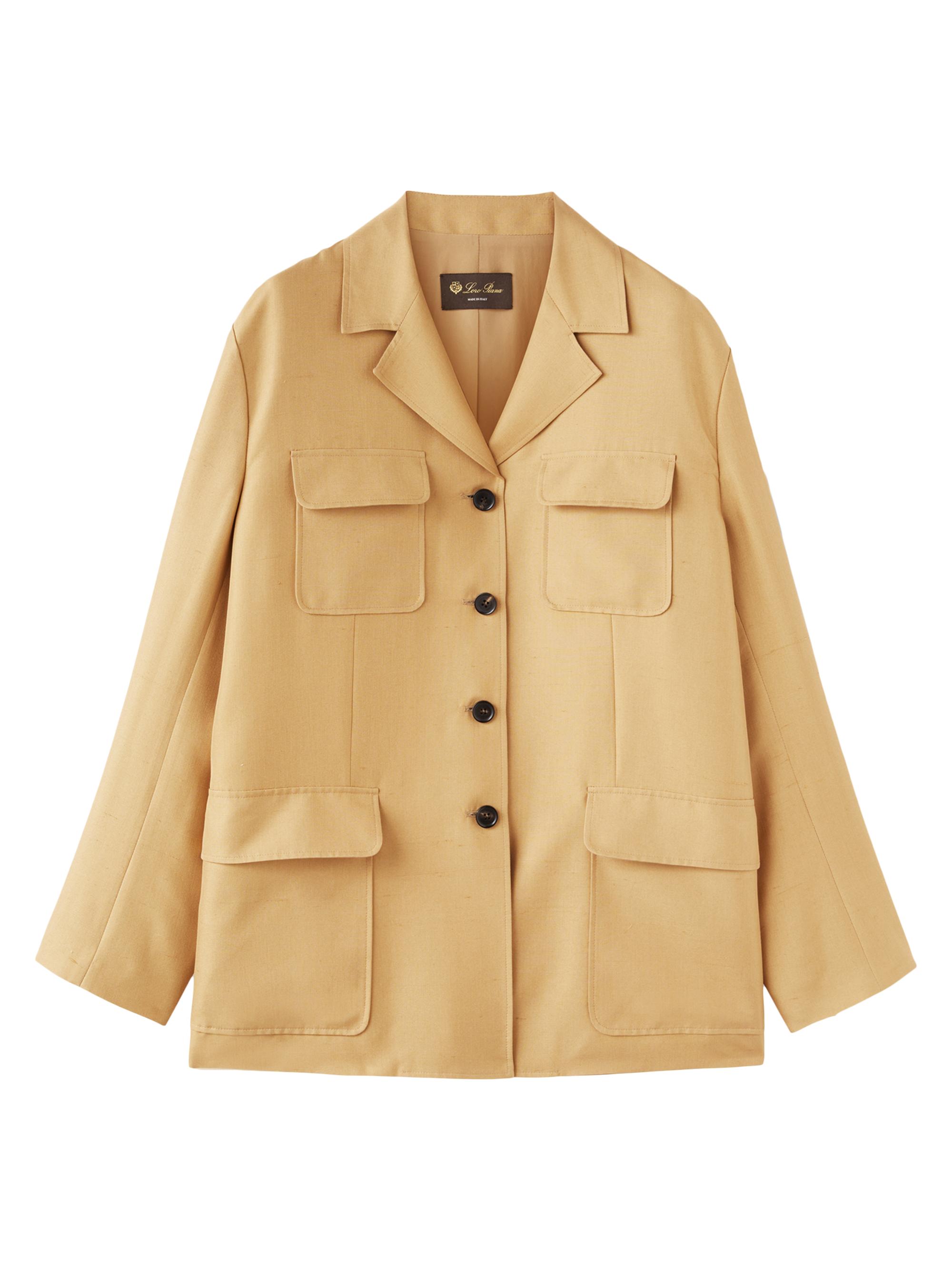 Loro Piana Women's Matilde Shantung Field Jacket - Pebble Stone