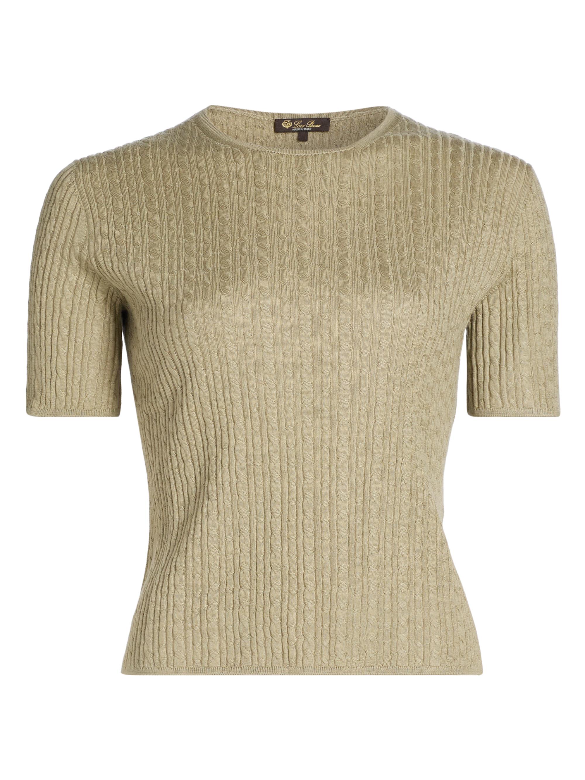 Loro Piana Women's Cable-Knit Cashmere-Silk Sweater - Dried Taragon