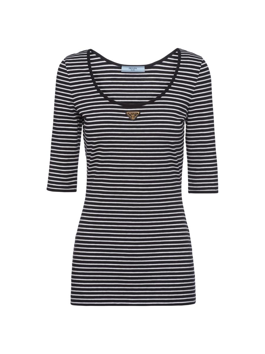 Shop Prada Striped Jersey Top | Saks Fifth Avenue