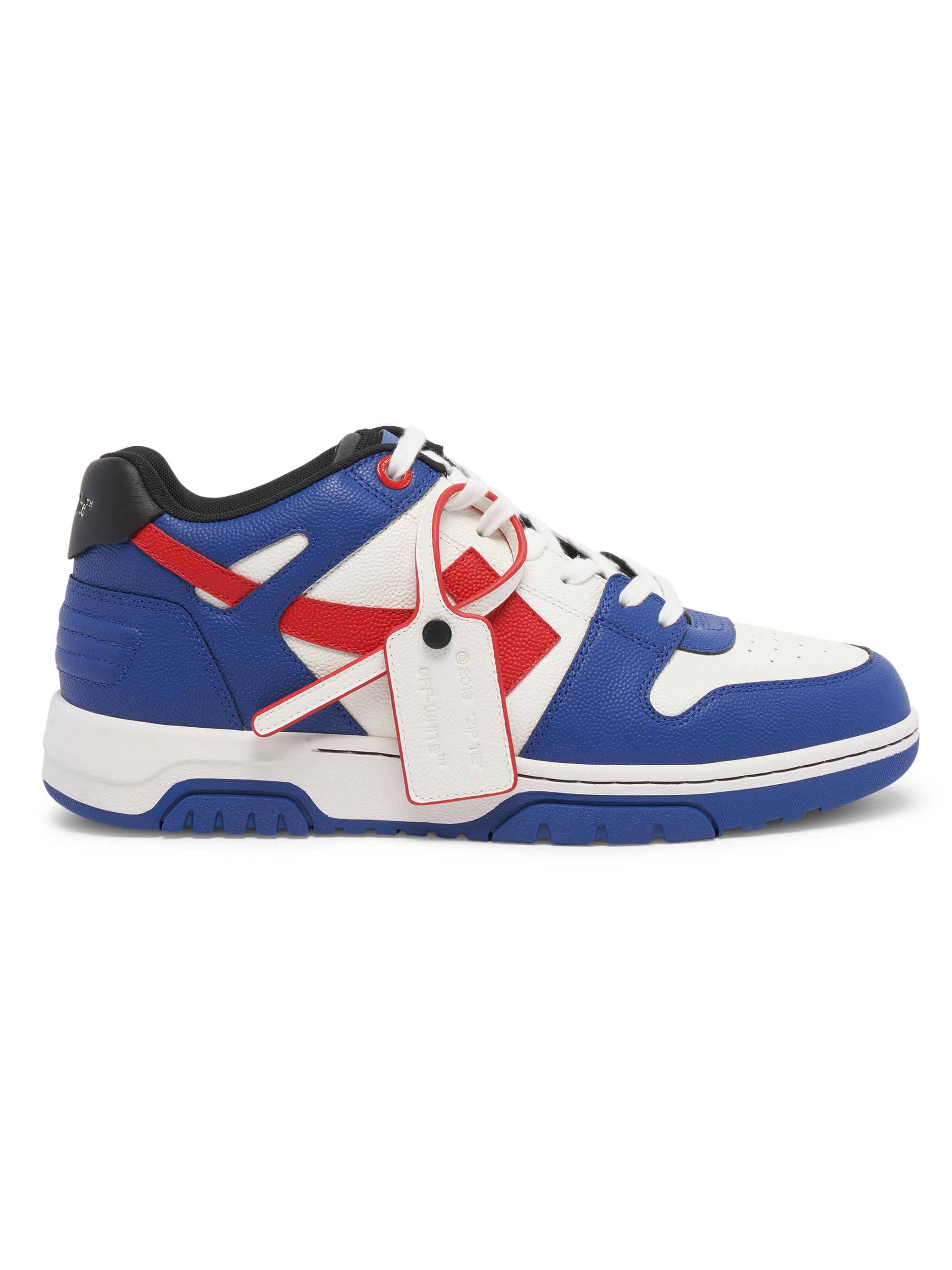 Off-White Men's Out of Office Leather Sneakers - Blue Red