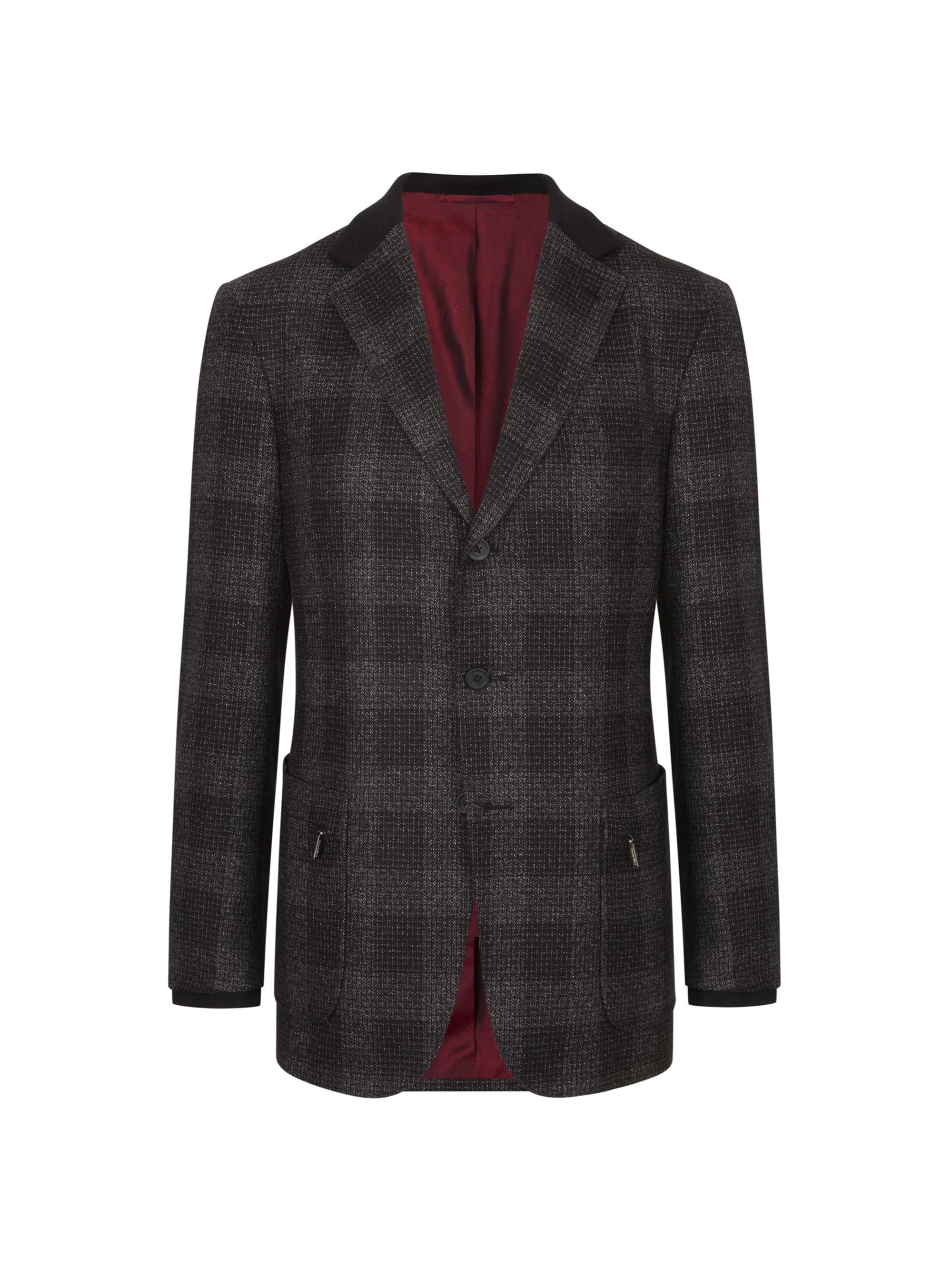 Stefano Ricci Men's 3 Buttons Woven Blazer Jacket - Antracite