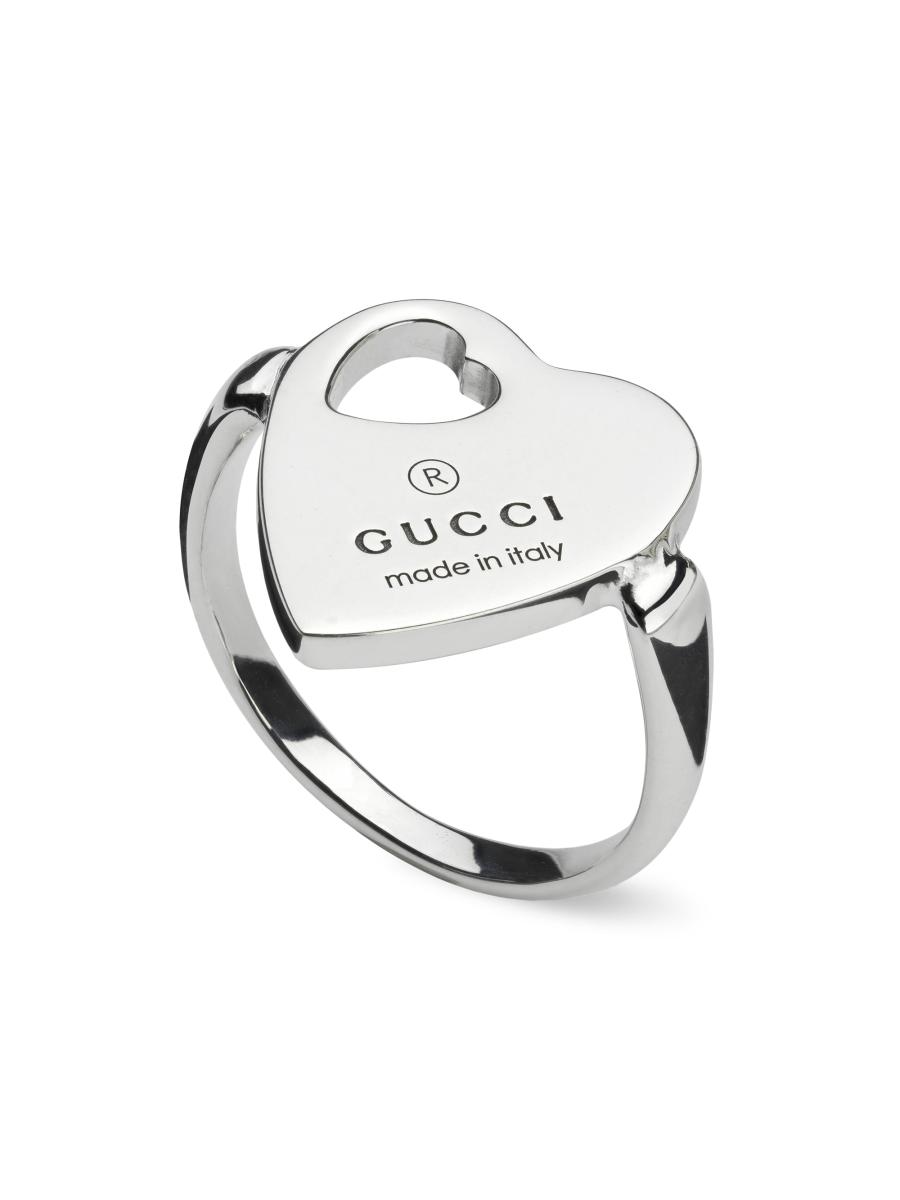 Gucci Trademark Sterling Silver Heart Ring | Saks Fifth Avenue