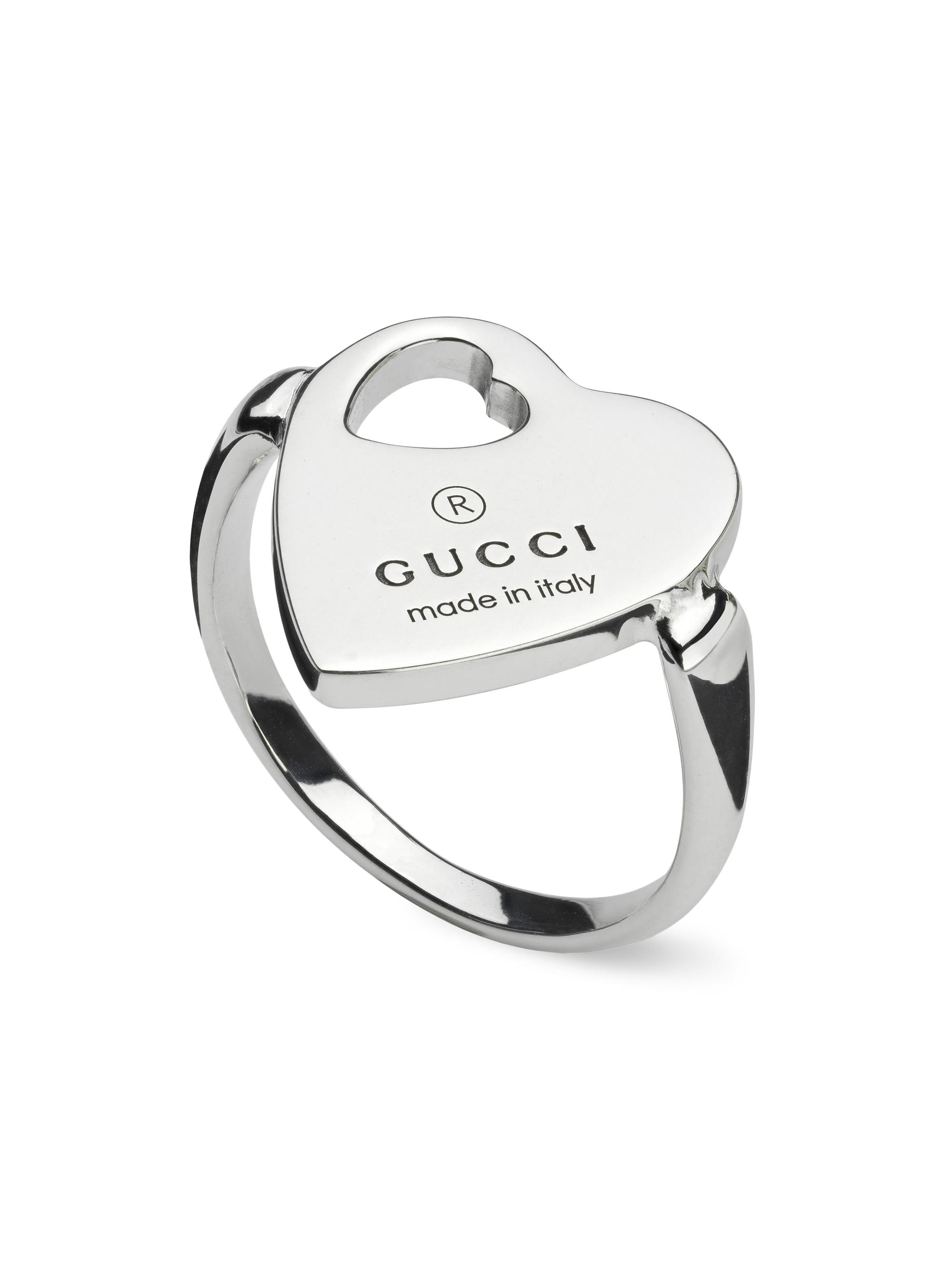 Gucci Trademark Sterling Silver Heart Ring | Saks Fifth Avenue