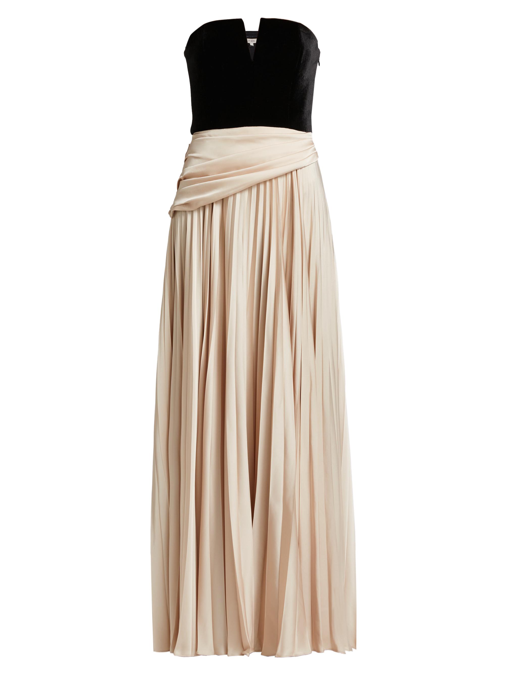 Et Ochs Women's Tabitha Velvet & Charmeuse Pleated Gown - Quartz Black