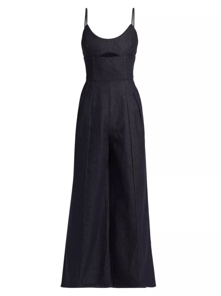 Shop Et Ochs Weston Denim Cut-Out Jumpsuit | Saks Fifth Avenue