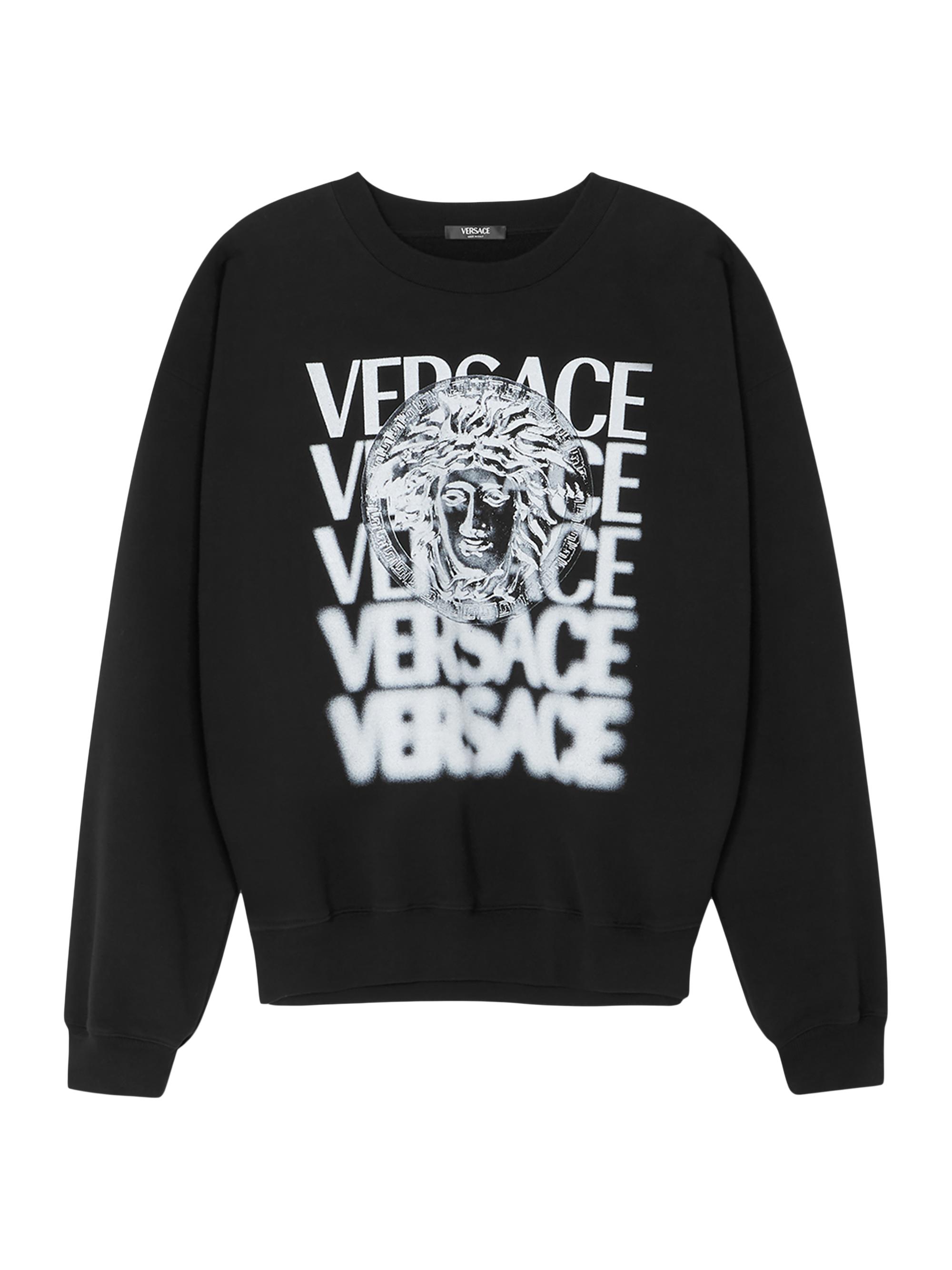 Versace Men's Medusa Medallion Crewneck Sweatshirt - Black