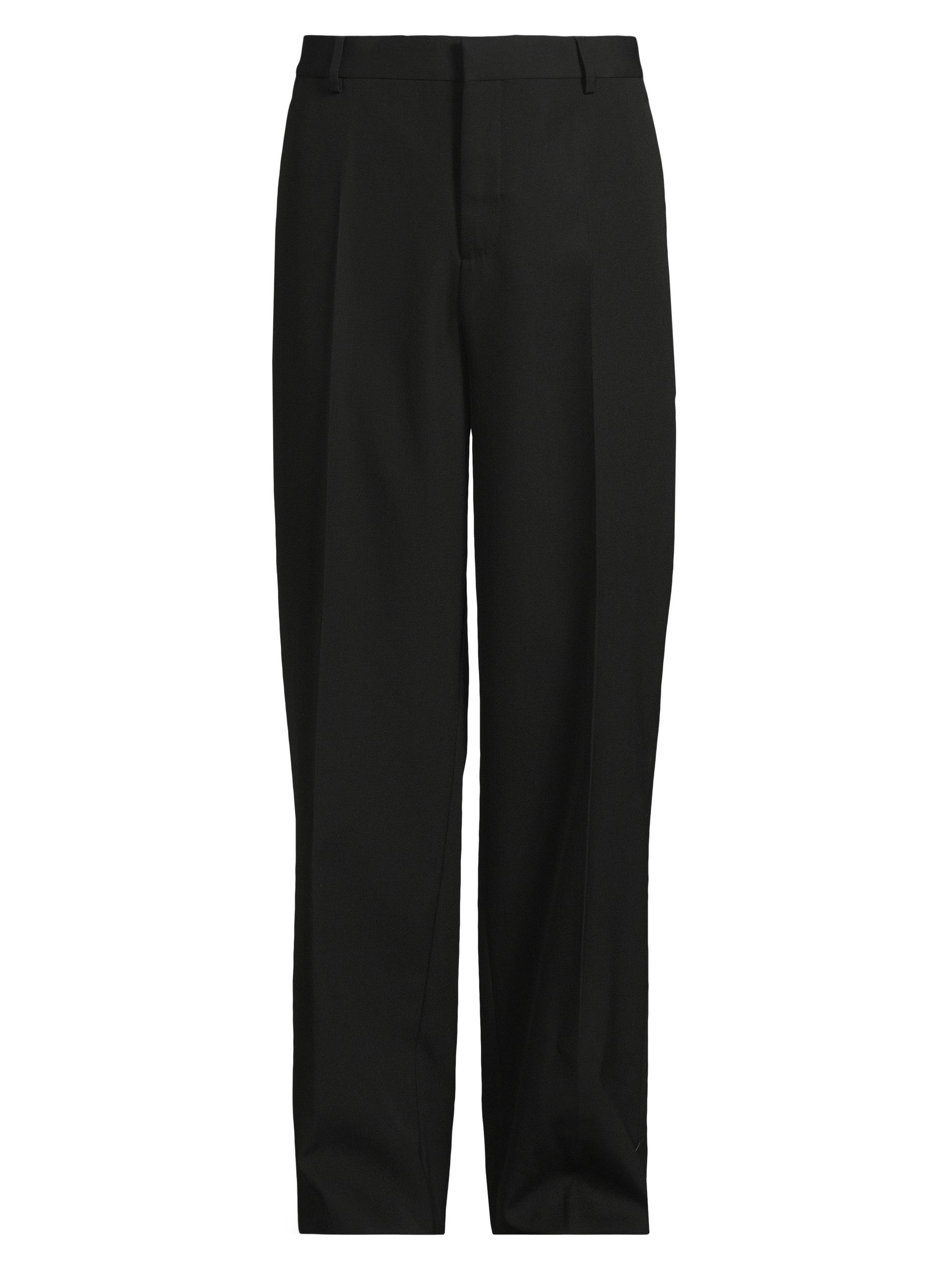 Versace Men's Grain De Poudre Wool Trousers - Black